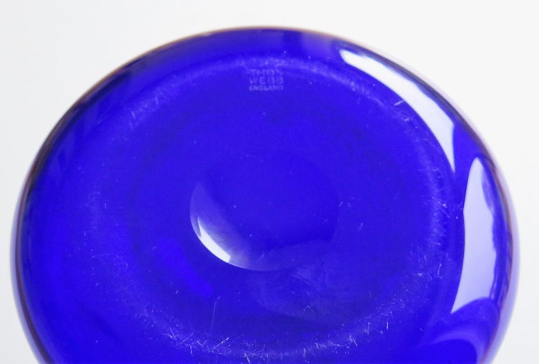 Thomas b Bristol Blue Glass Ship's Decanter Makers Mark to Base