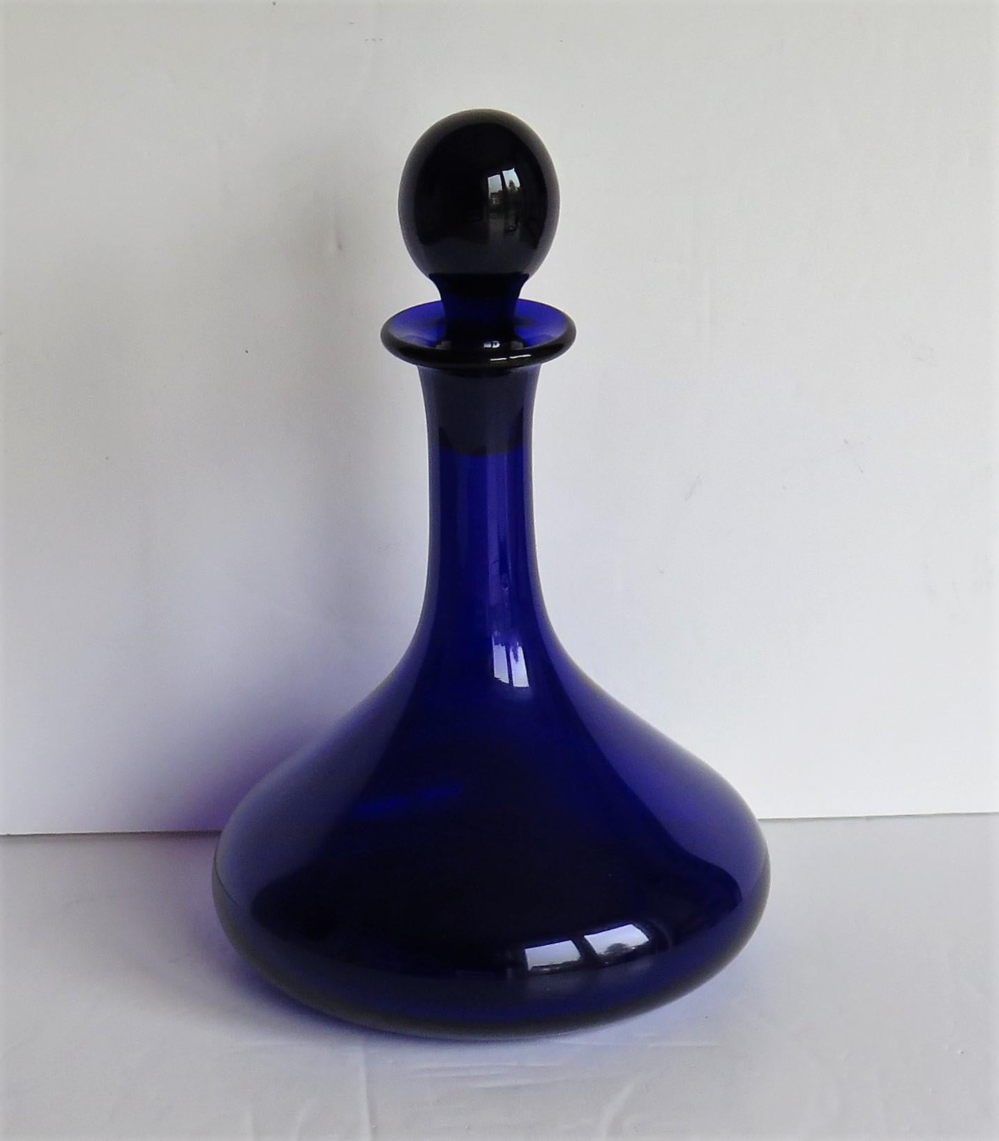bristol blue glass decanter