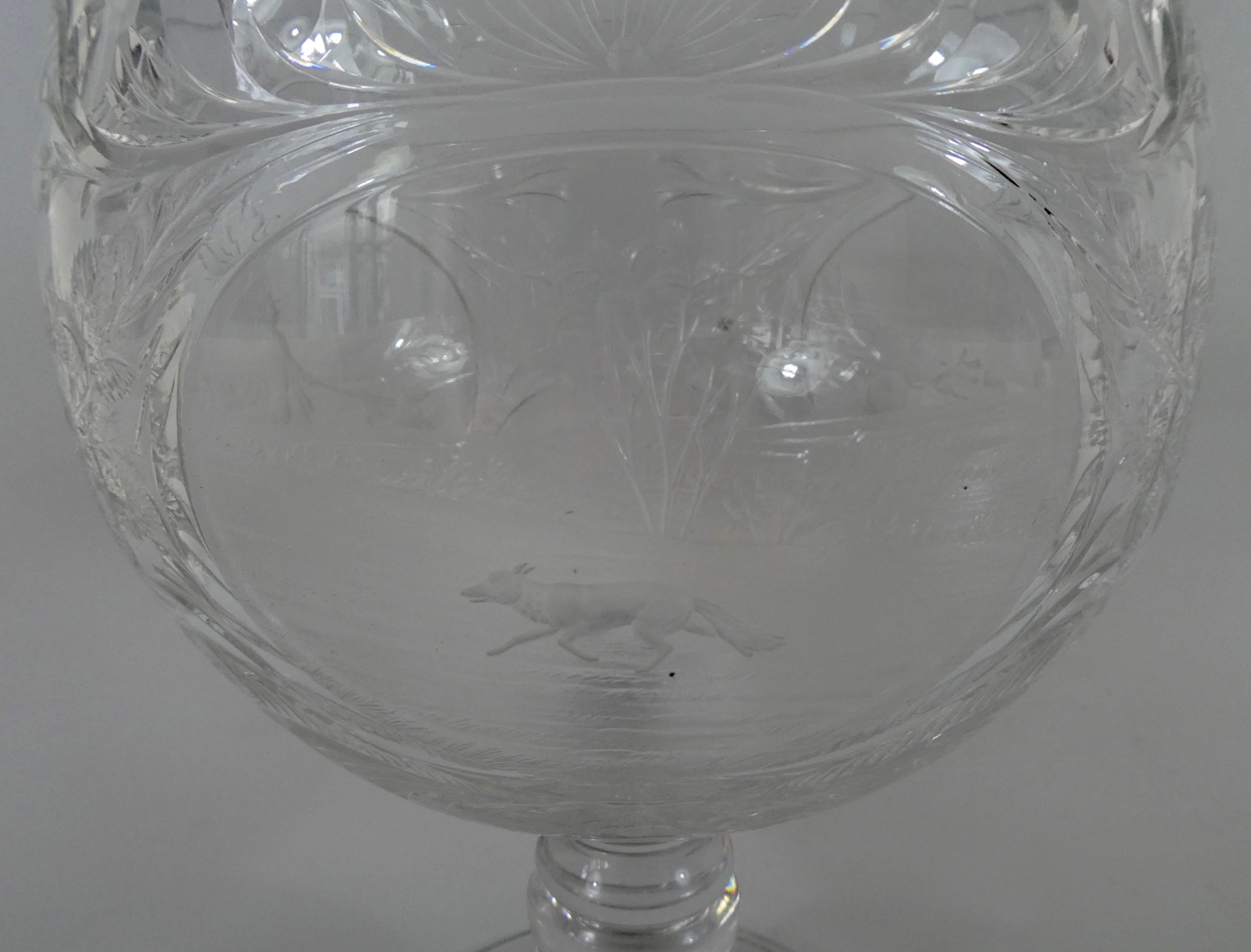 Thomas Webb & Corbett Ltd Glass Hunting Goblet, circa 1930 4