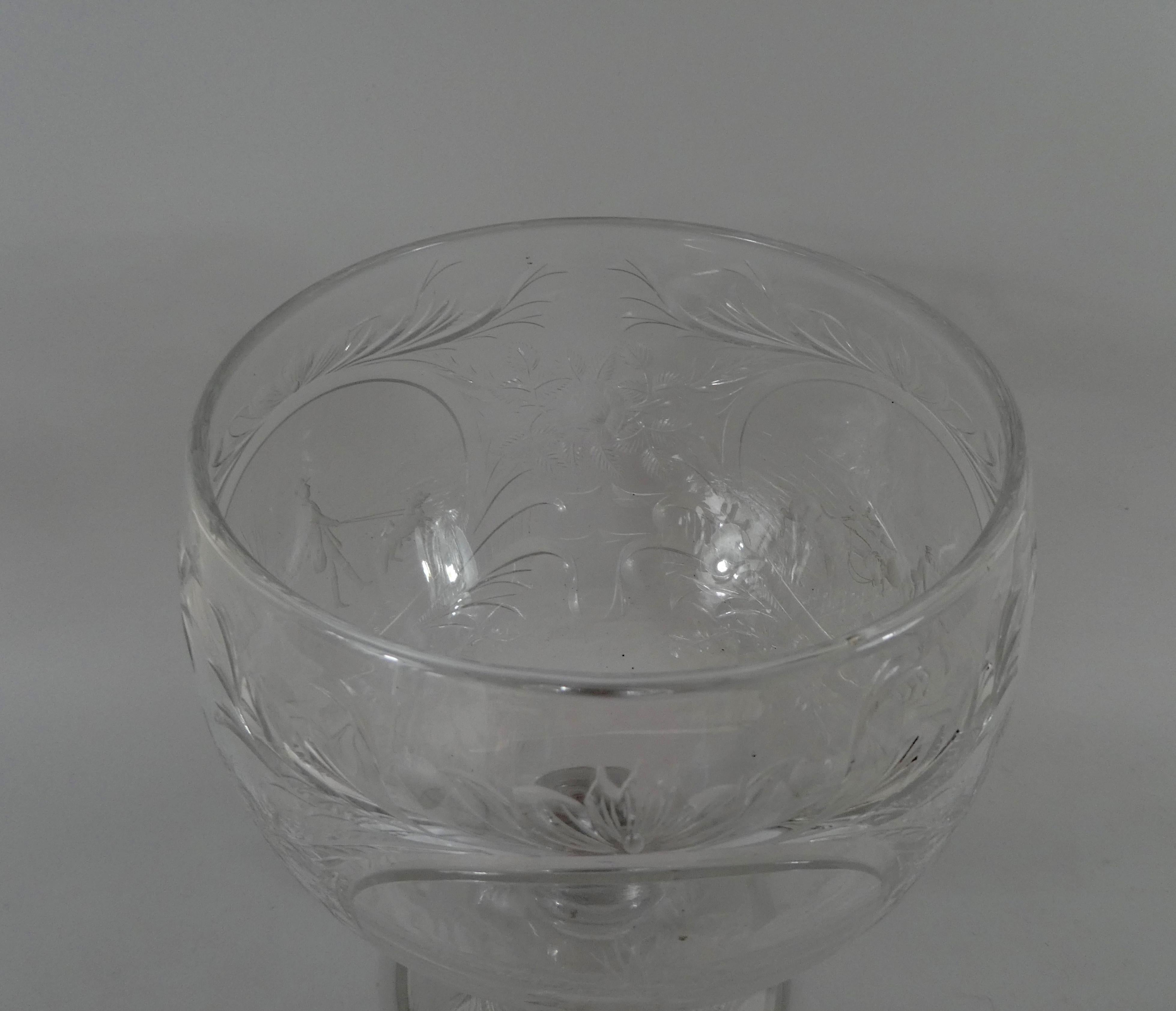 Thomas Webb & Corbett Ltd Glass Hunting Goblet, circa 1930 6