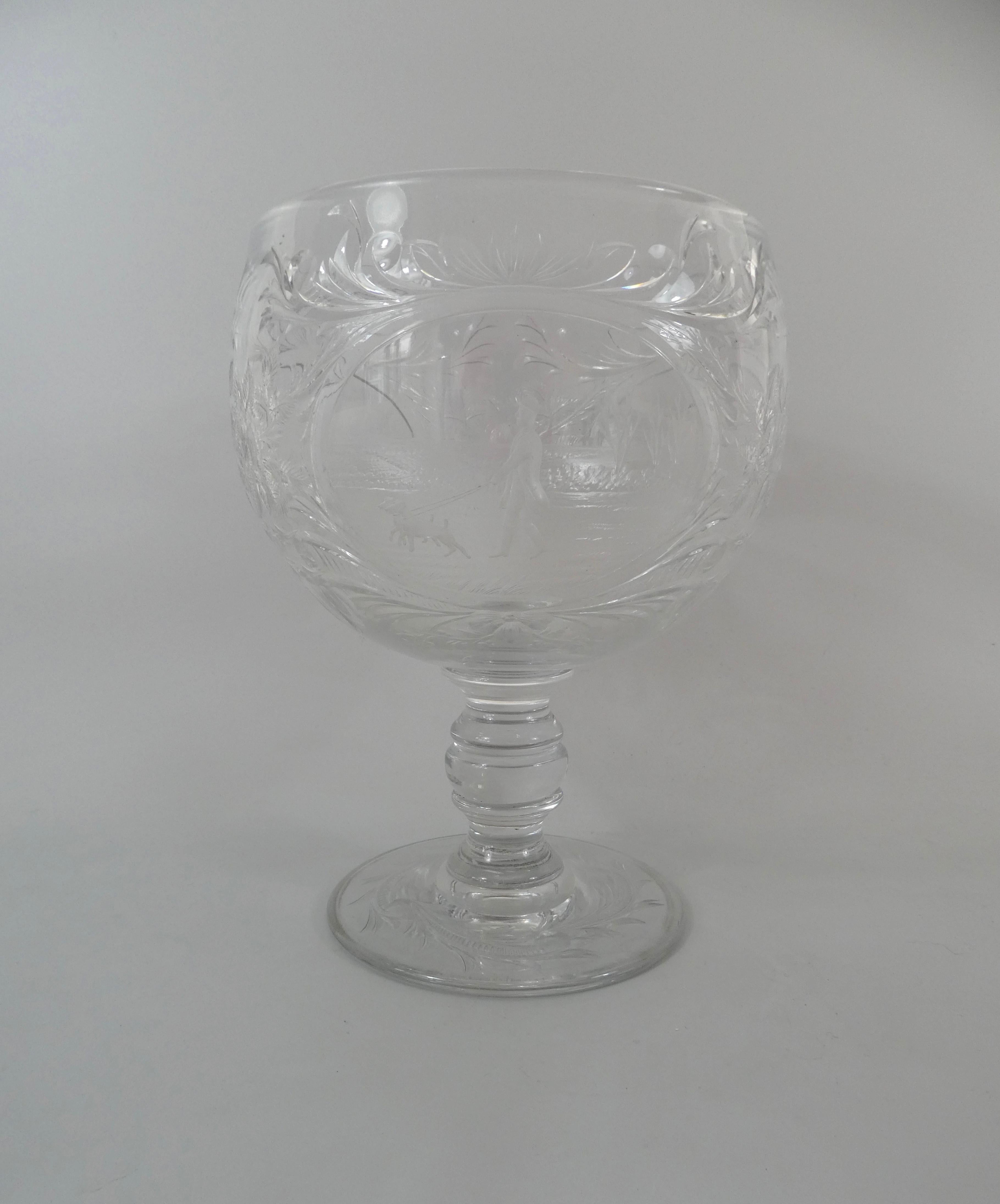 Thomas Webb & Corbett Ltd Glass Hunting Goblet, circa 1930 1