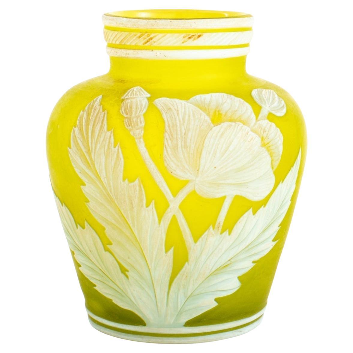 Thomas Webb English Cameo Glass Diminutive Vase For Sale