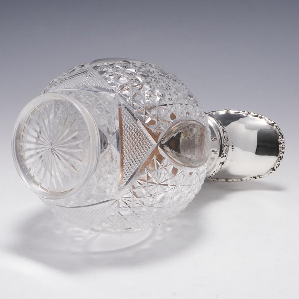 20th Century Thomas Webb Silver Topped Cut Glass Claret Jug c1908
