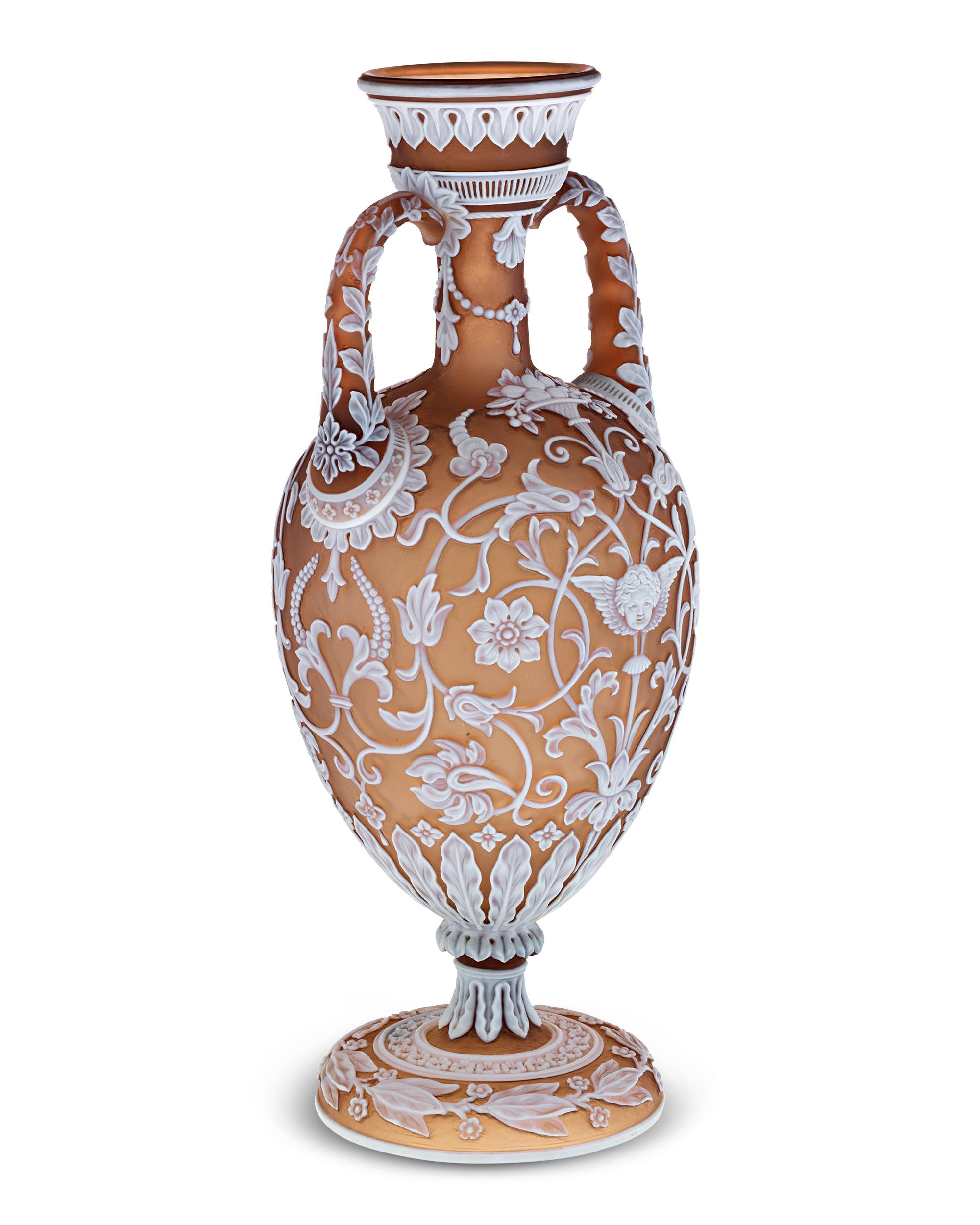 Of all the glassworks produced in the late 19th century, cameo glass was the most challenging to perfect. Only a handful of artisans succeeded in mastering this intricate craft, with the firm of Thomas Webb and Co. standing out as the most