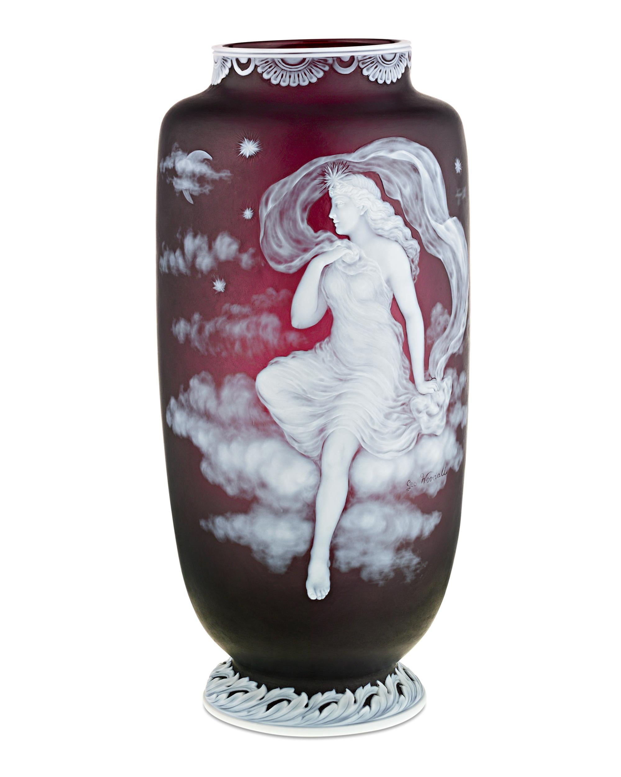 Of all the glassworks created in the second half of the 19th century, the most difficult to perfect were those done in cameo. Very few artisans ever achieved success in hand-crafting cameo glass, and by far, the most accomplished of these craftsmen