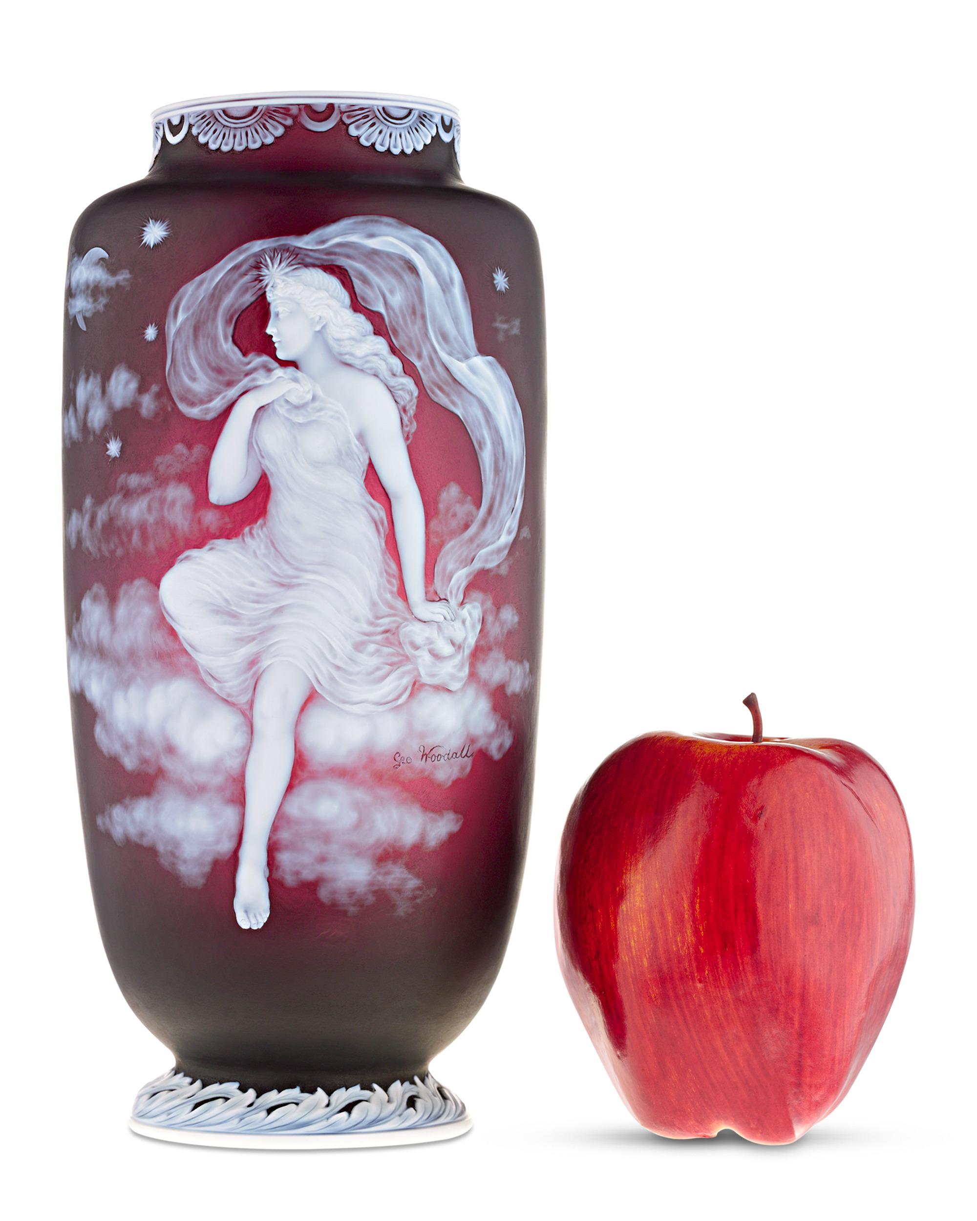 19th Century Thomas Webb & Sons Cameo Luna Vase by George Woodall For Sale