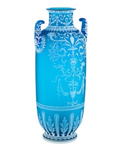 Vase camée Thomas Webb & Sons à deux anses par George Woodall