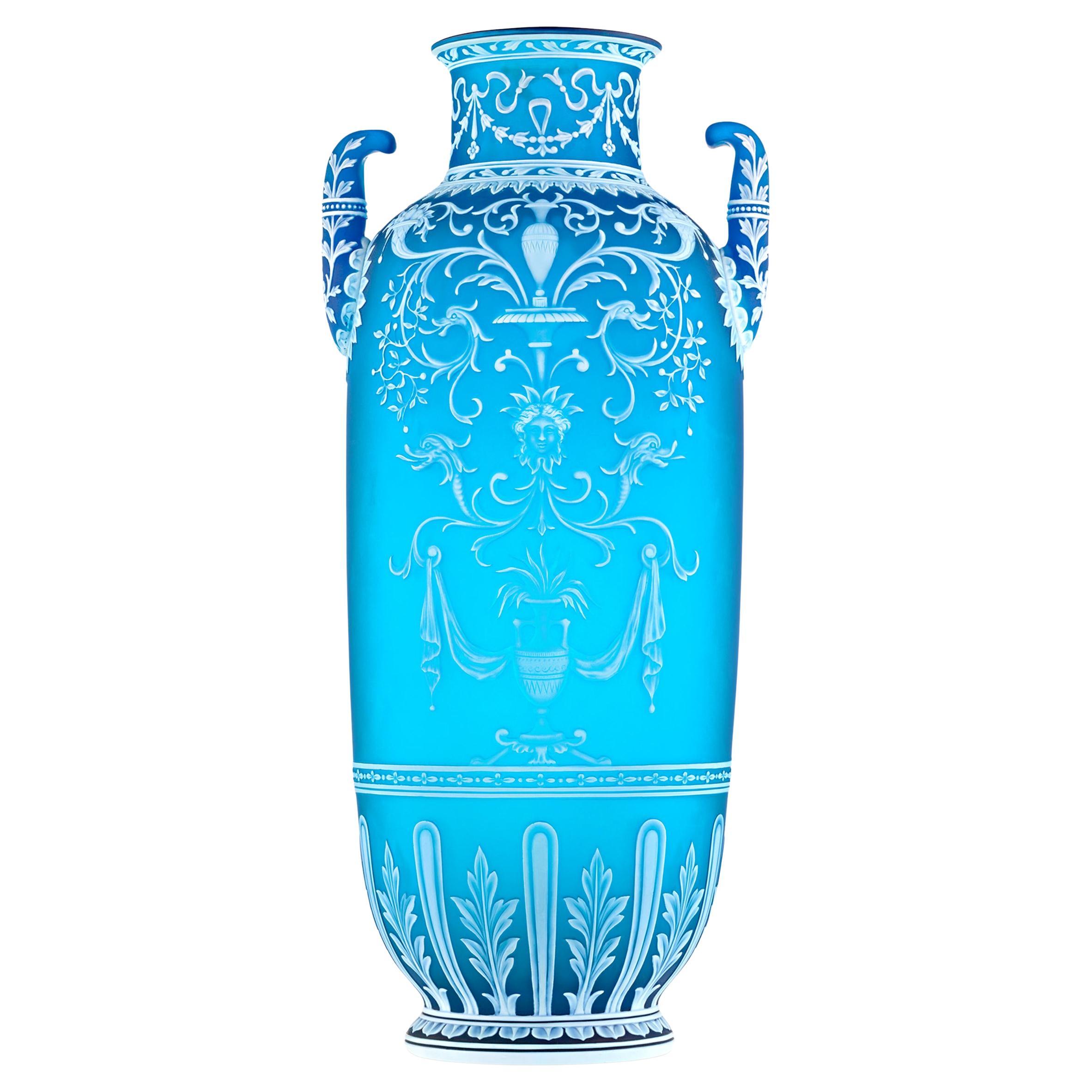 Thomas Webb & Sons Cameo Two-Handled Vase by George Woodall
