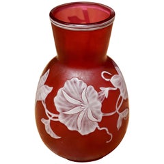 Thomas Webb & Sons Red and White Cameo Vasea