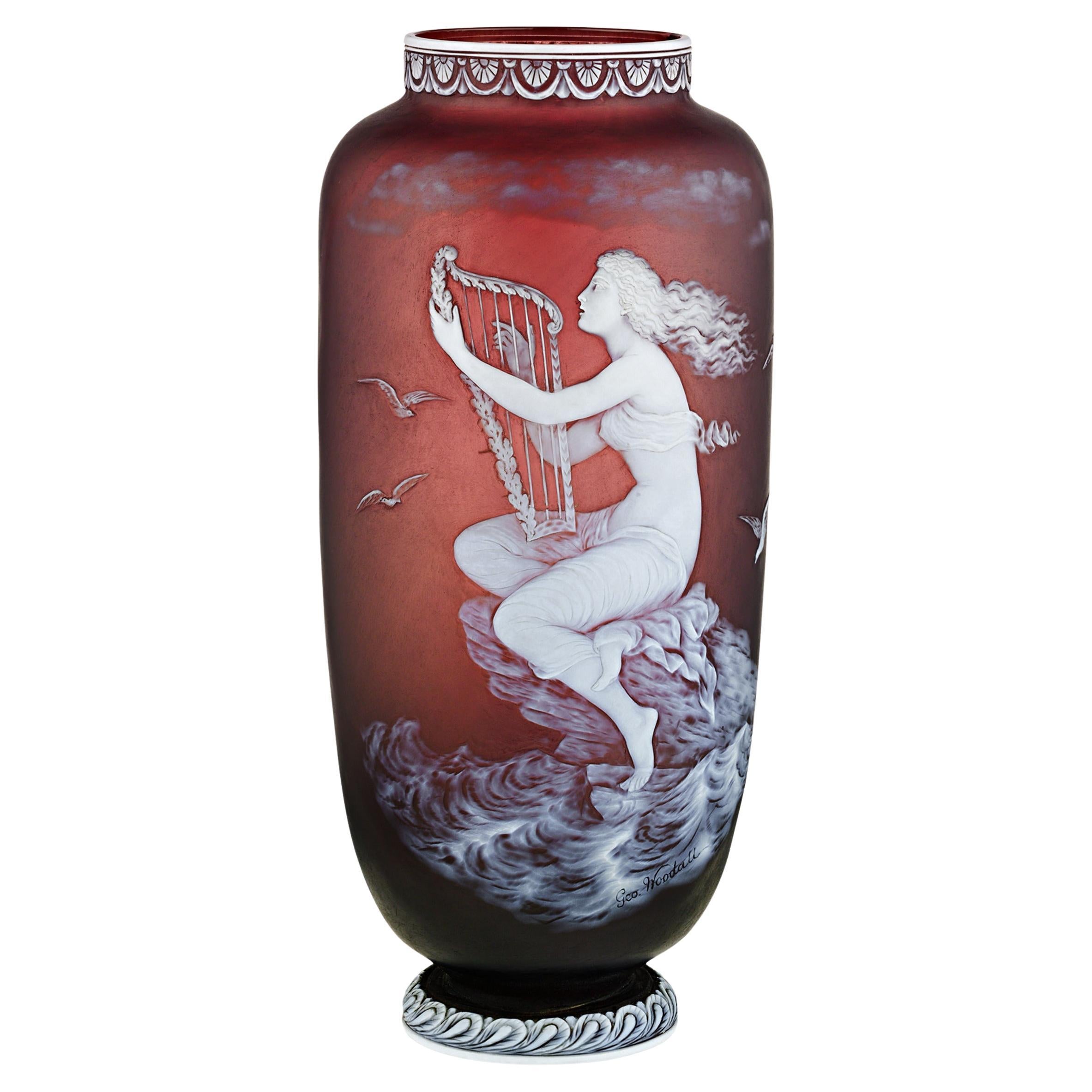 Thomas Webb & Sons Syrena Cameo Vase by George Woodall