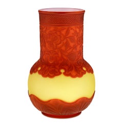 Thomas Webb & Sons Tri-Layer Cameo Vase