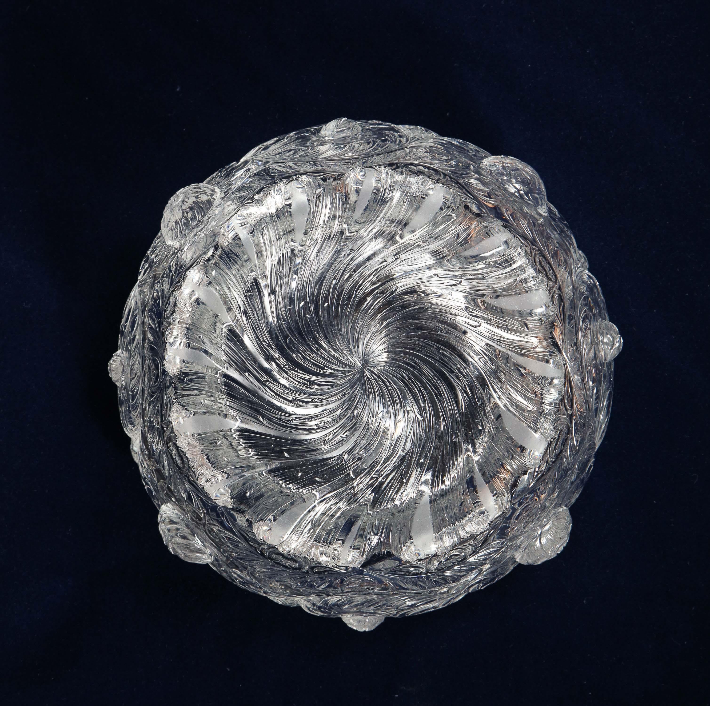 Thomas Webb & Sons Wheel Carved 'Rock-Crystal’ Type Punch Bowl, George Woodall For Sale 7