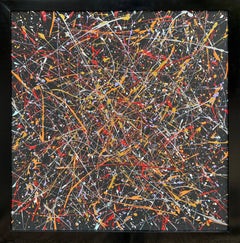 "Invictus" - Brillant bunte Splatter abstrakter Expressionismus in warmer Palette