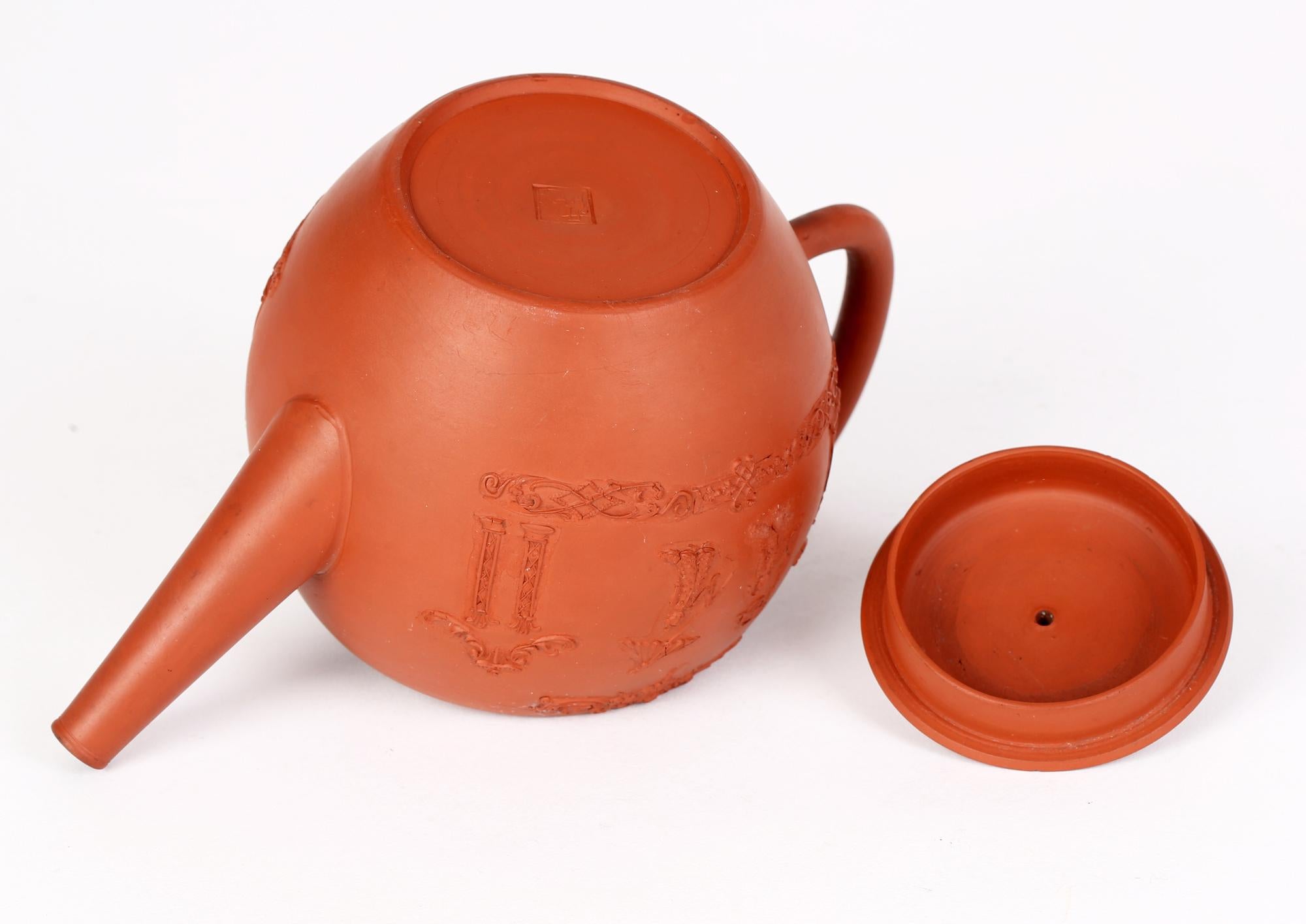 Thomas Whieldon Fenton Staffordshire Redware Oriental Molded Teapot For Sale 2