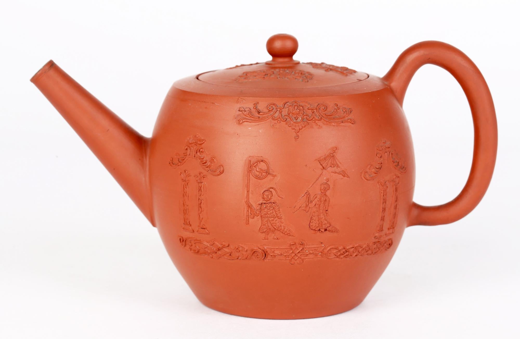 Thomas Whieldon Fenton Staffordshire Redware Oriental Molded Teapot For Sale 6