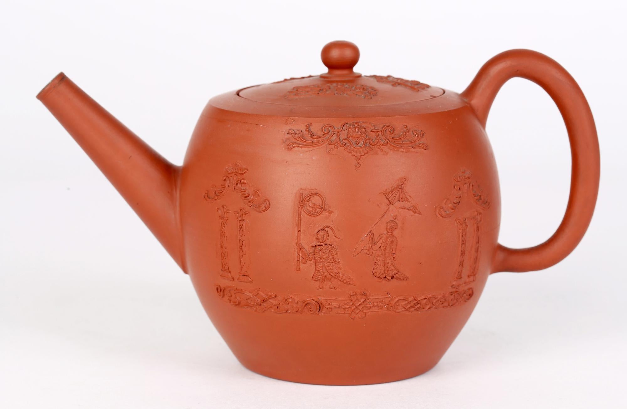 Orientalische geformte Teekanne aus rotem Geschirr von Thomas Whieldon Fenton Staffordshire (Englisch) im Angebot