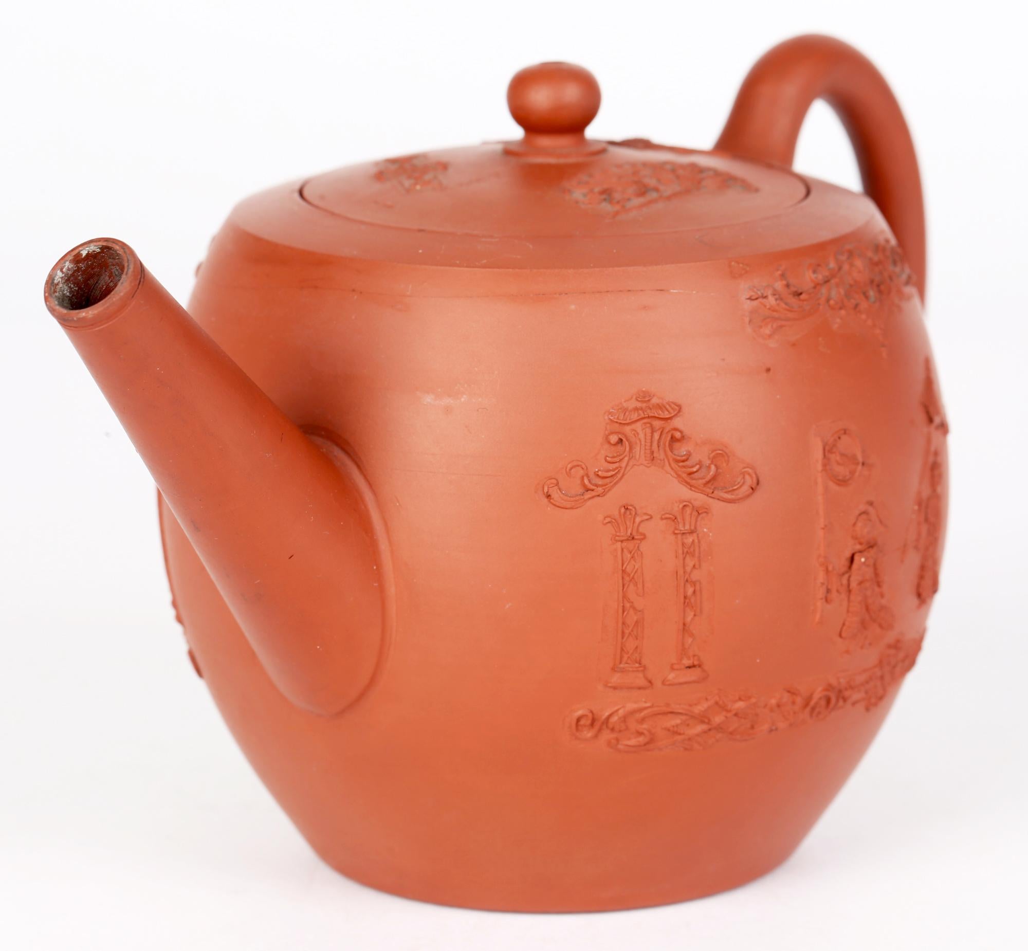 Tetera moldeada oriental de Staffordshire Redware de Thomas Whieldon Fenton mediados del siglo XVIII en venta