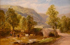 Oil Painting by Thomas Whittle "Brathay Bridge, Ambleside Westmoreland"