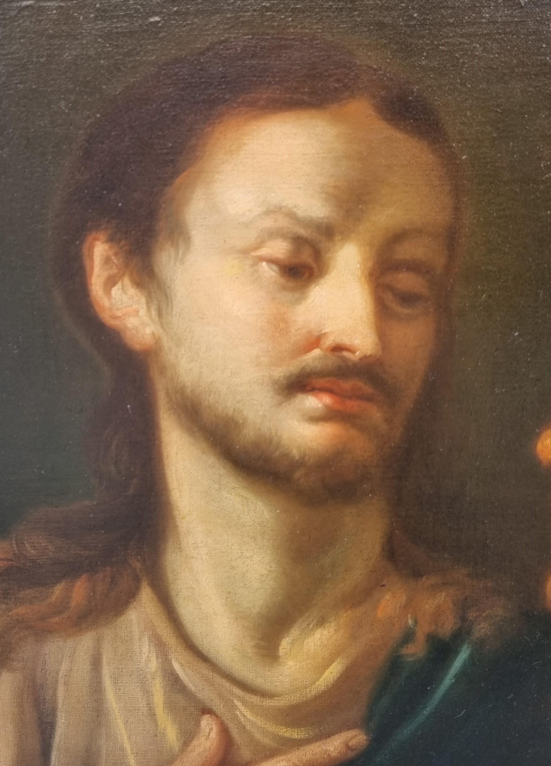 Religiöses flämisches Gemälde Jesus Satan Temptation Tribute Barock 17. 18. Jahrhundert im Angebot 3