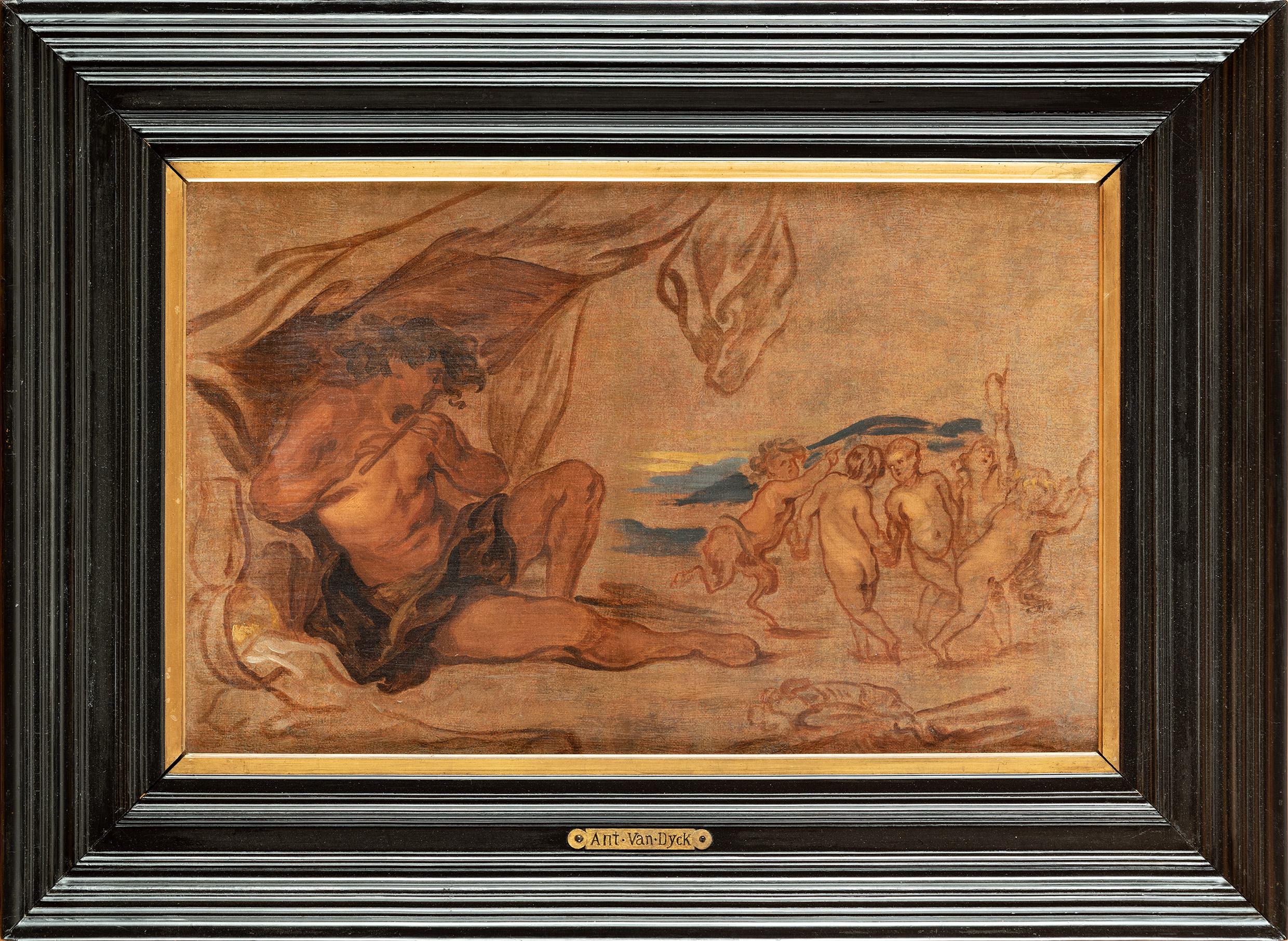 Thomas Willeboirts Bosschaert
Pan spielt zum Tanz der Putti
Thomas Willeboirts Bosschaert (1614 Bergen op Zoom - 1654 Antwerpen)
Pan spielt zum Tanz der Putti
Ölskizze
Öl auf Leinwand, 35 x 51 cm
Provenienz:
Belgische Privatsammlung, ca. 1980 bis