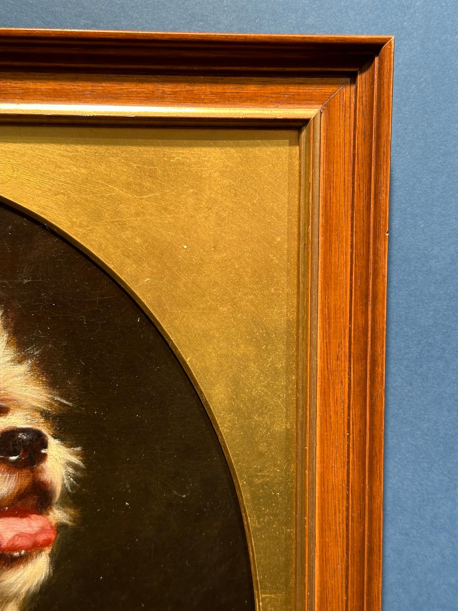 19th century English Antique oil portrait of a Terrier dog in an interior

 Earl was the brother of George Earl and the uncle of Maud Earl and Percy Earl. He was a popular painter of dogs and exhibited often in London between 1836 and 1885 including