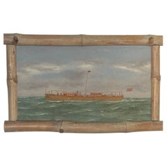 Thomas Willis Silk Embroidered Hand Painted Seascape