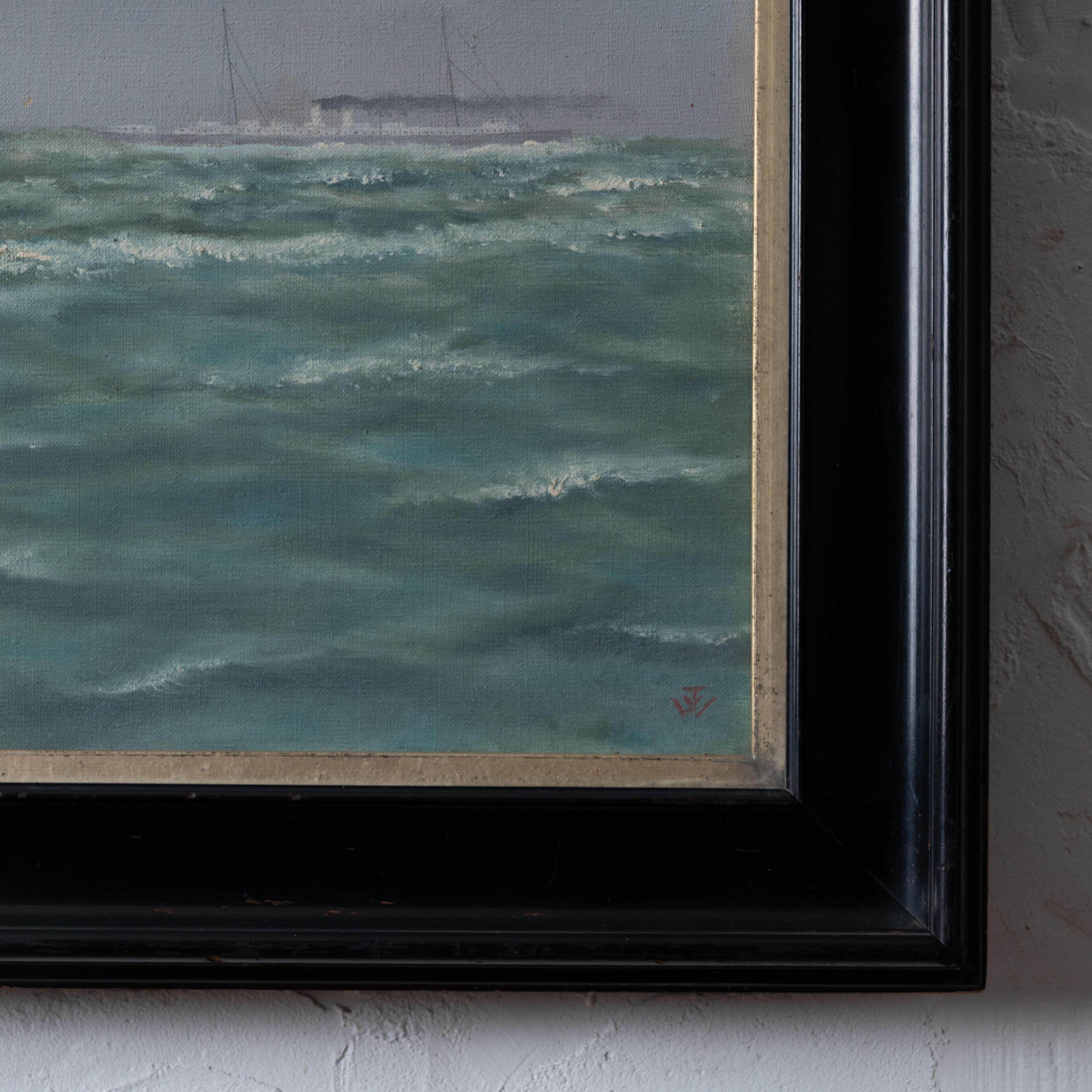 Tela Thomas Willis Yacht Portrait - L'Elmar in vendita