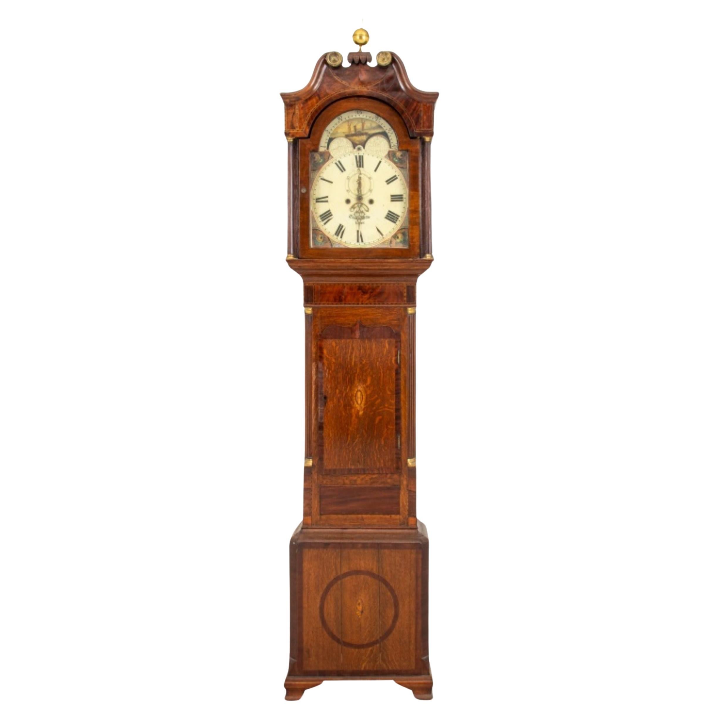 Horloge à long palier de Thomas George, 19e siècle en vente