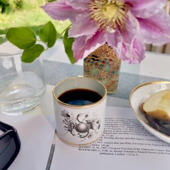 Thomas Wolfe Factory Z Coffee Can, Bat Printed Monochrome Fruits, ca 1810