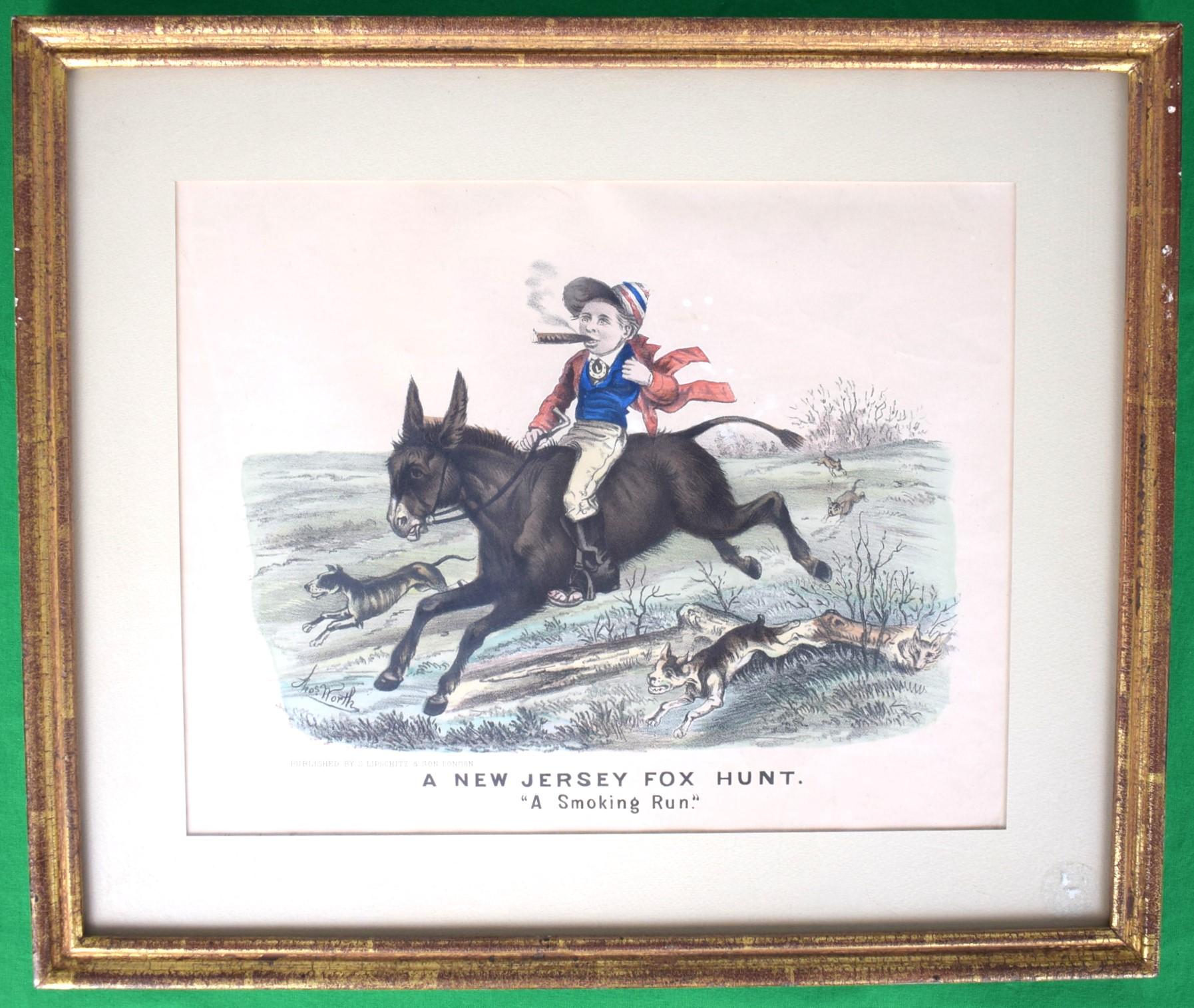 A New Jersey Fox Hunt. "A Smoking Run" by Thomas Worth - Print by Thomas Worth 