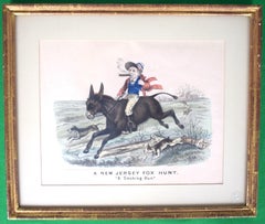 Antique A New Jersey Fox Hunt. "A Smoking Run" by Thomas Worth