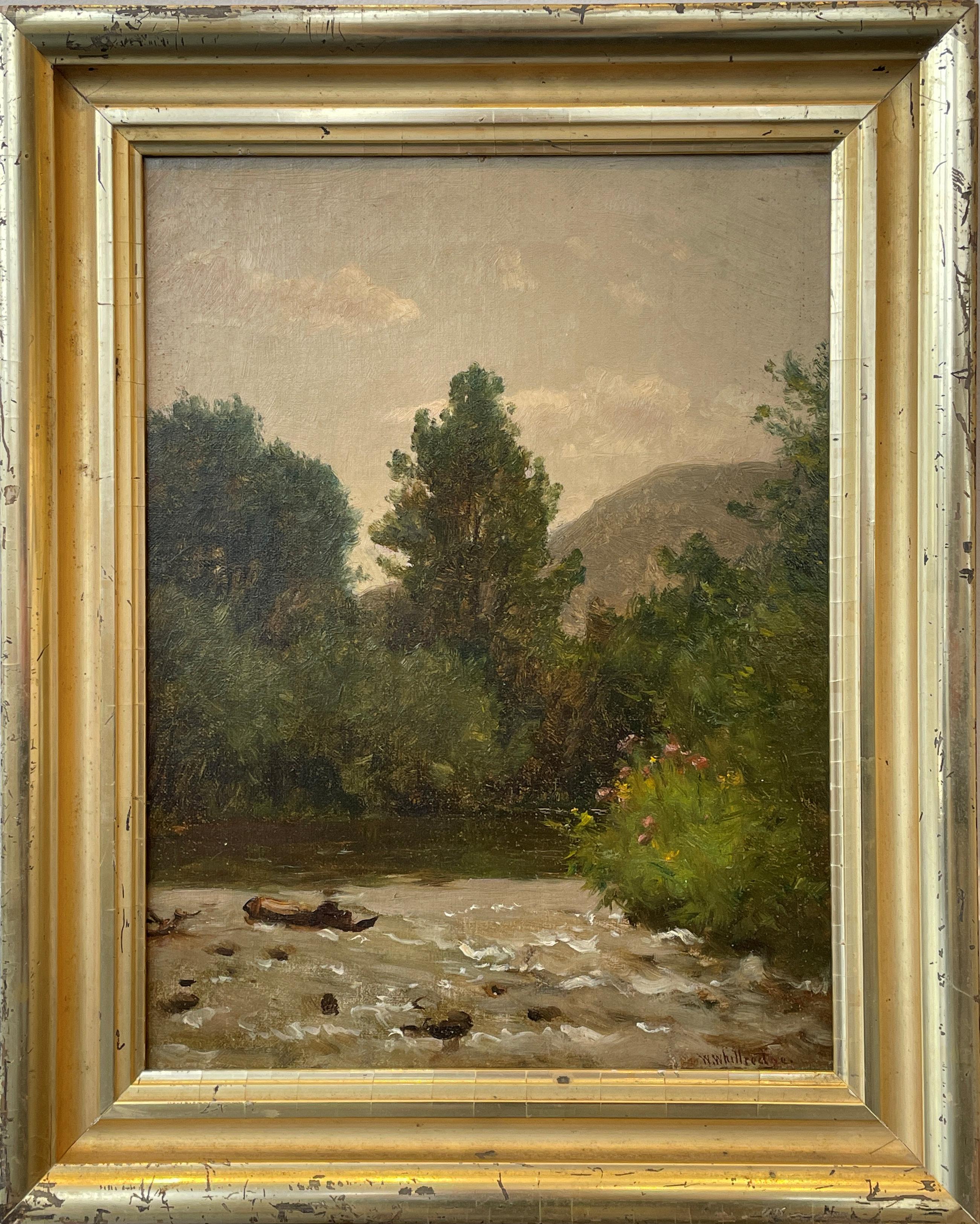 „On the Upper Delaware“, Worthington Whittredge, Landschaft der Hudson River School – Painting von Thomas Worthington Whittredge