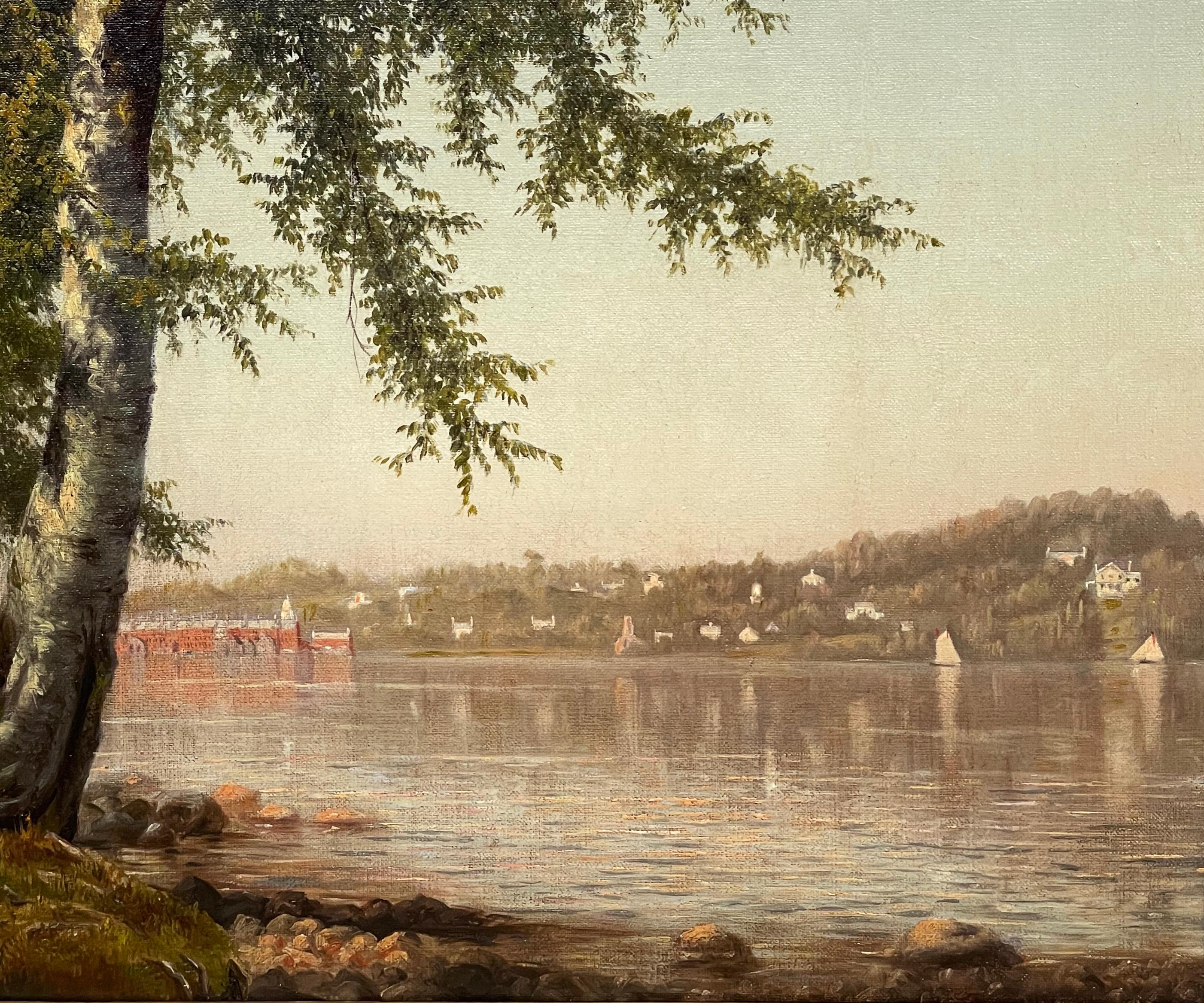 Picnic en el Hudson - Landscape Painting Marrón de Thomas Worthington Whittredge
