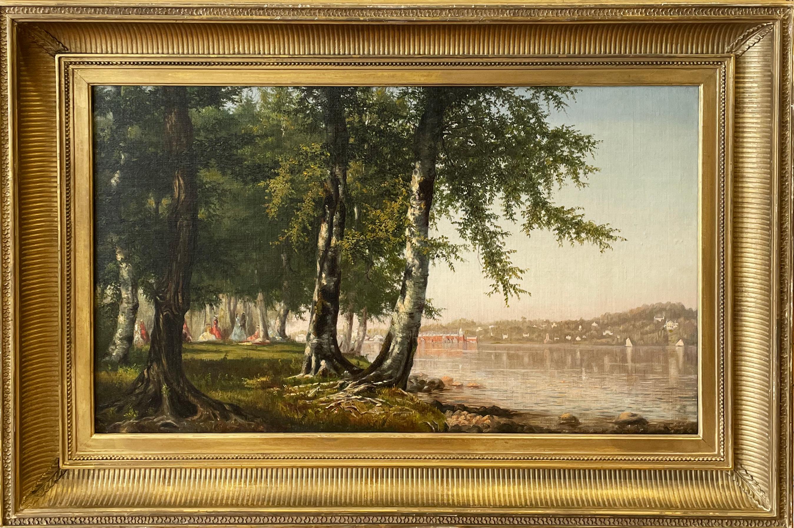 Landscape Painting de Thomas Worthington Whittredge - Picnic en el Hudson