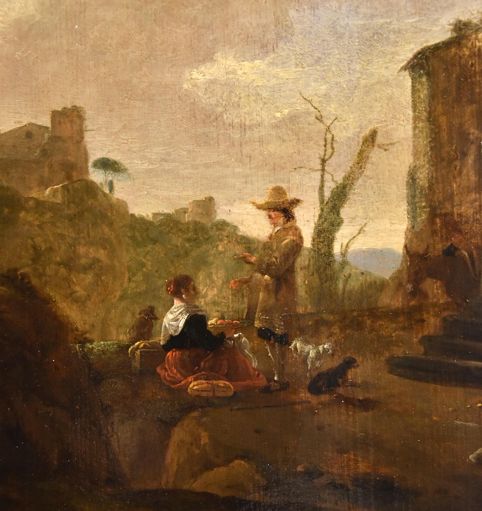 Thomas Wijck Italian Landscape Paint Oil canvas Old master 17th Century Flemish For Sale 4