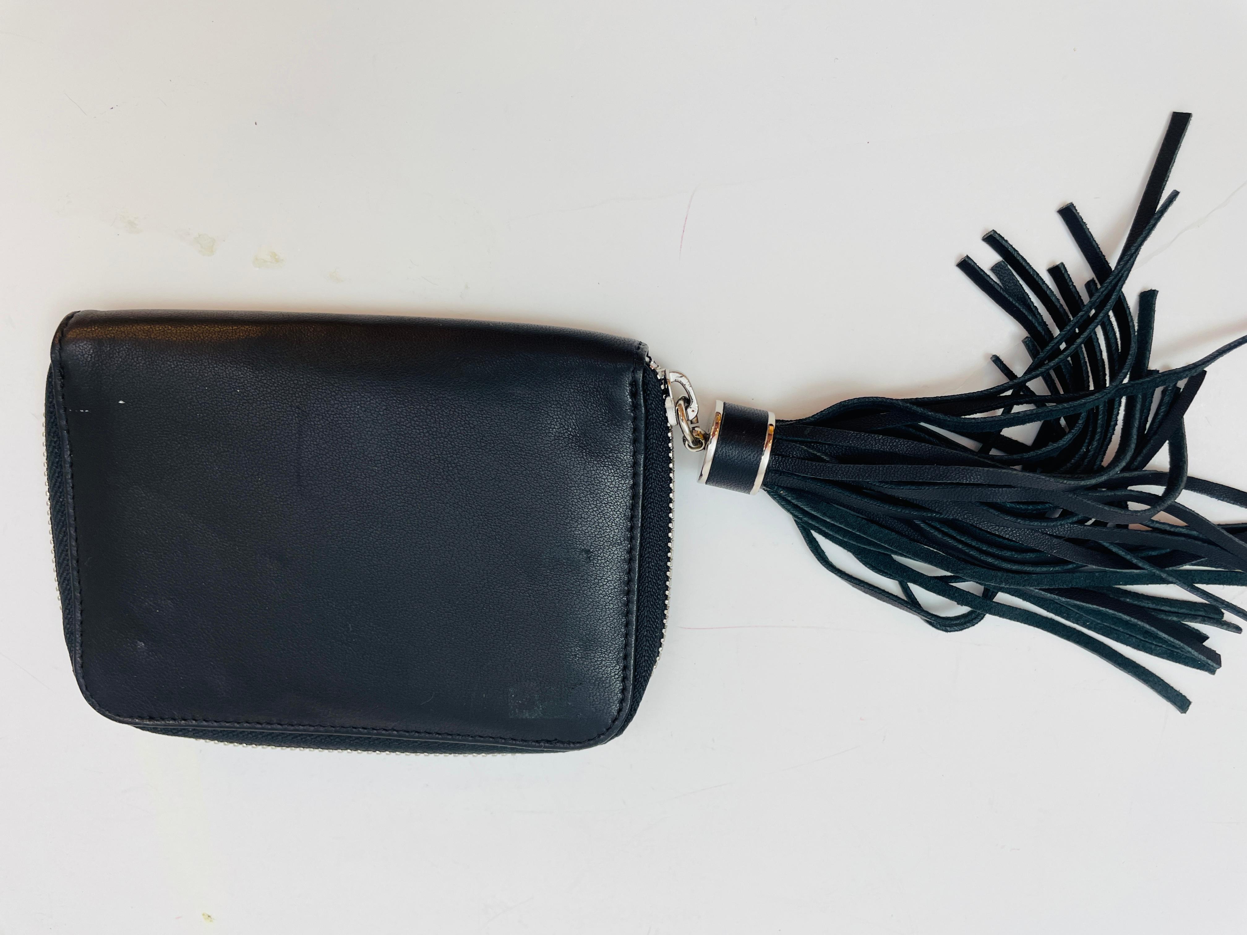 Thomas Wylde Black Tassel Leather Wallet Clutch 2015 For Sale 1