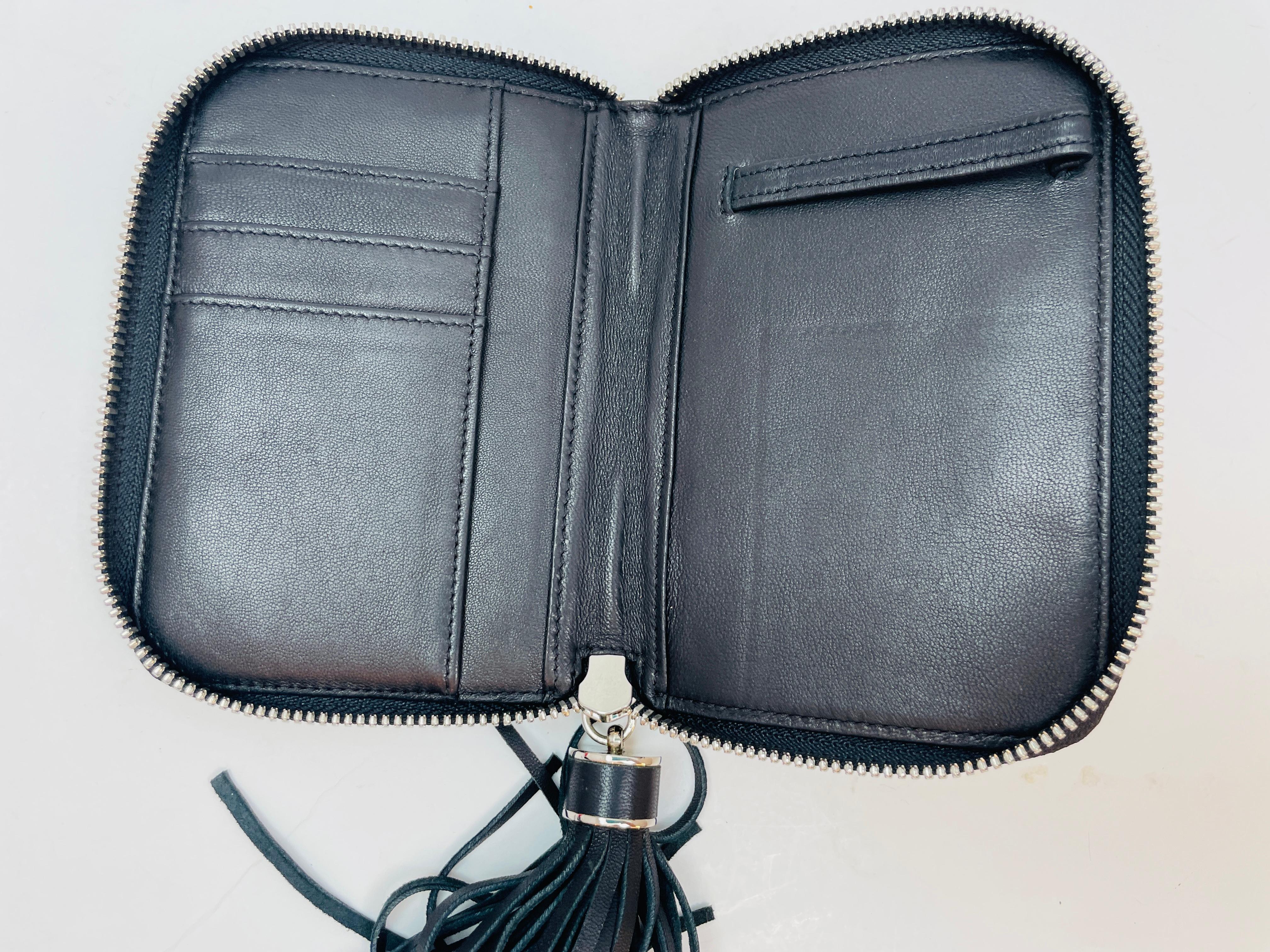 Thomas Wylde Black Tassel Leather Wallet Clutch 2015 For Sale 2