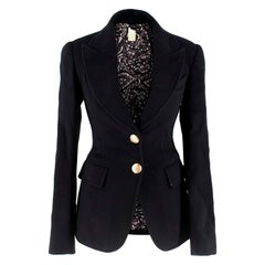 Thomas Wylde Black Wool w/ Embroidered Snakes Blazer XXS