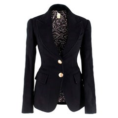 Thomas Wylde Black Wool w/ Embroidered Snakes Blazer XXS