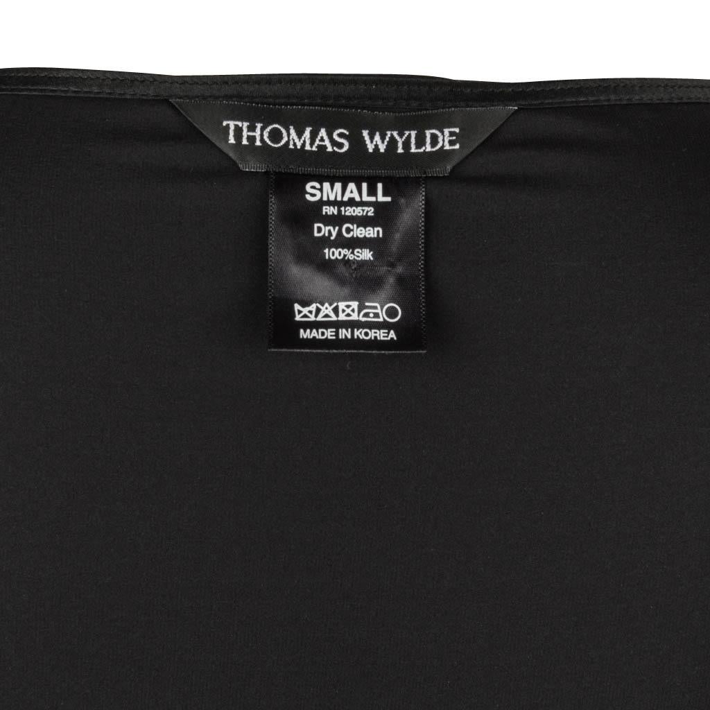 Thomas Wylde Top Black White Skeletons Red Hearts Silk S  6