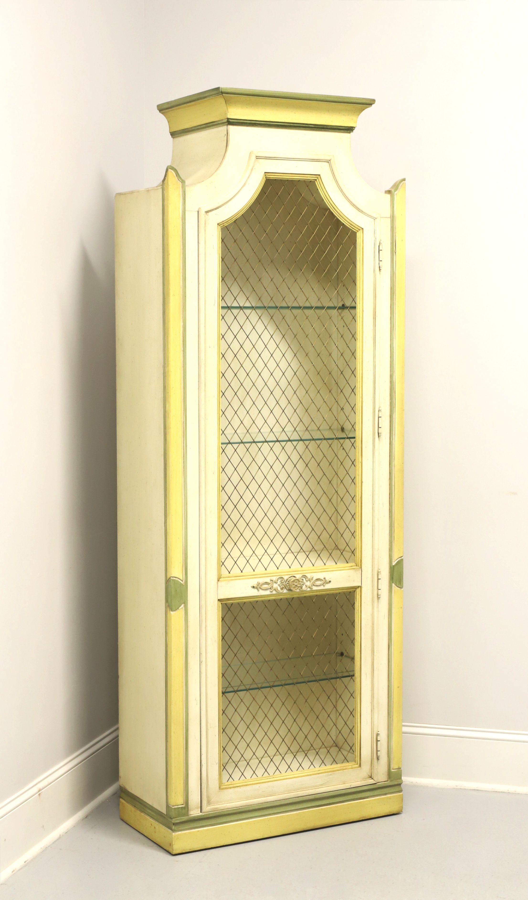 THOMASVILLE  1960's Neoclassical Painted Curio Cabinet For Sale 3