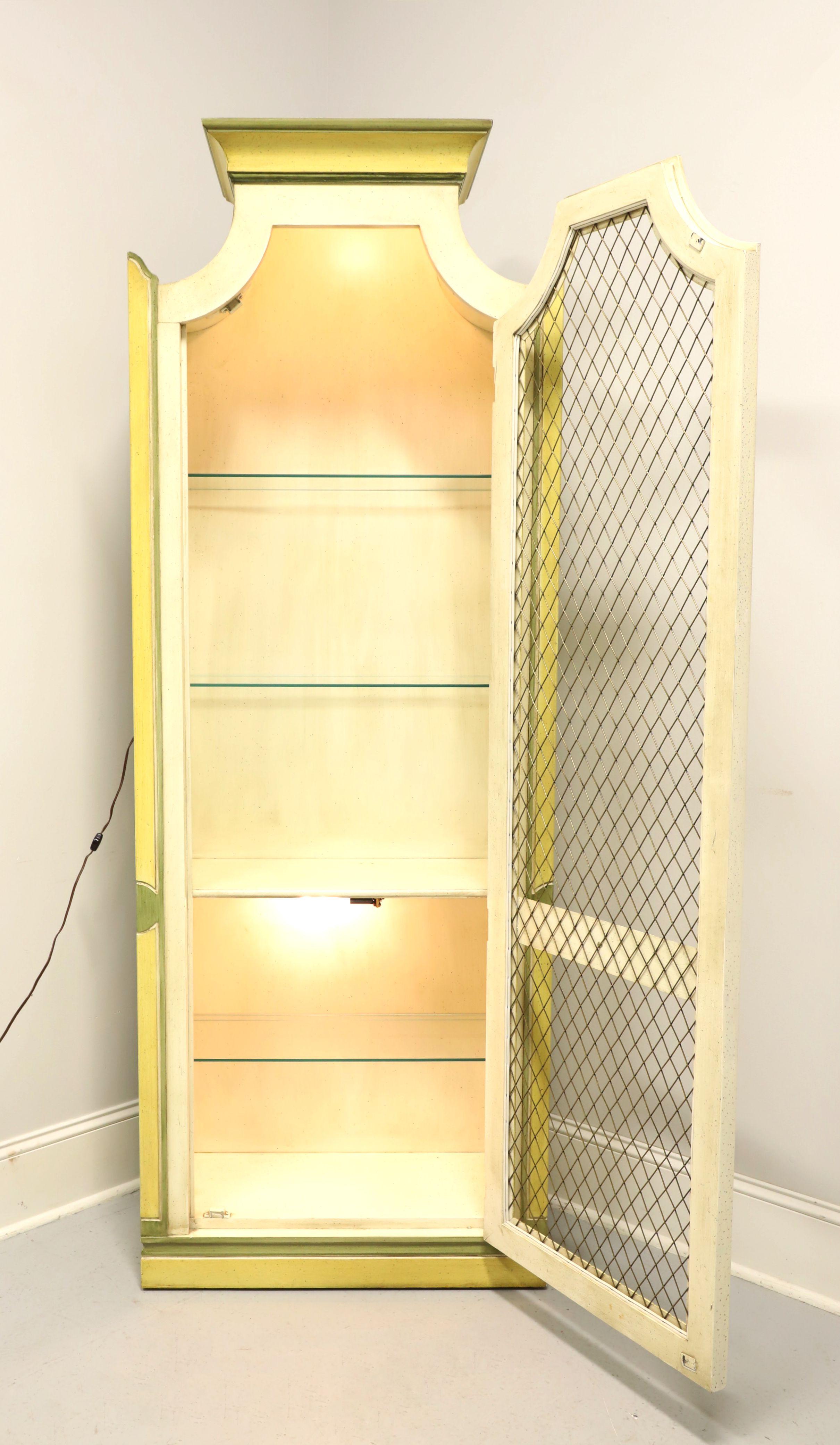 yellow display cabinet