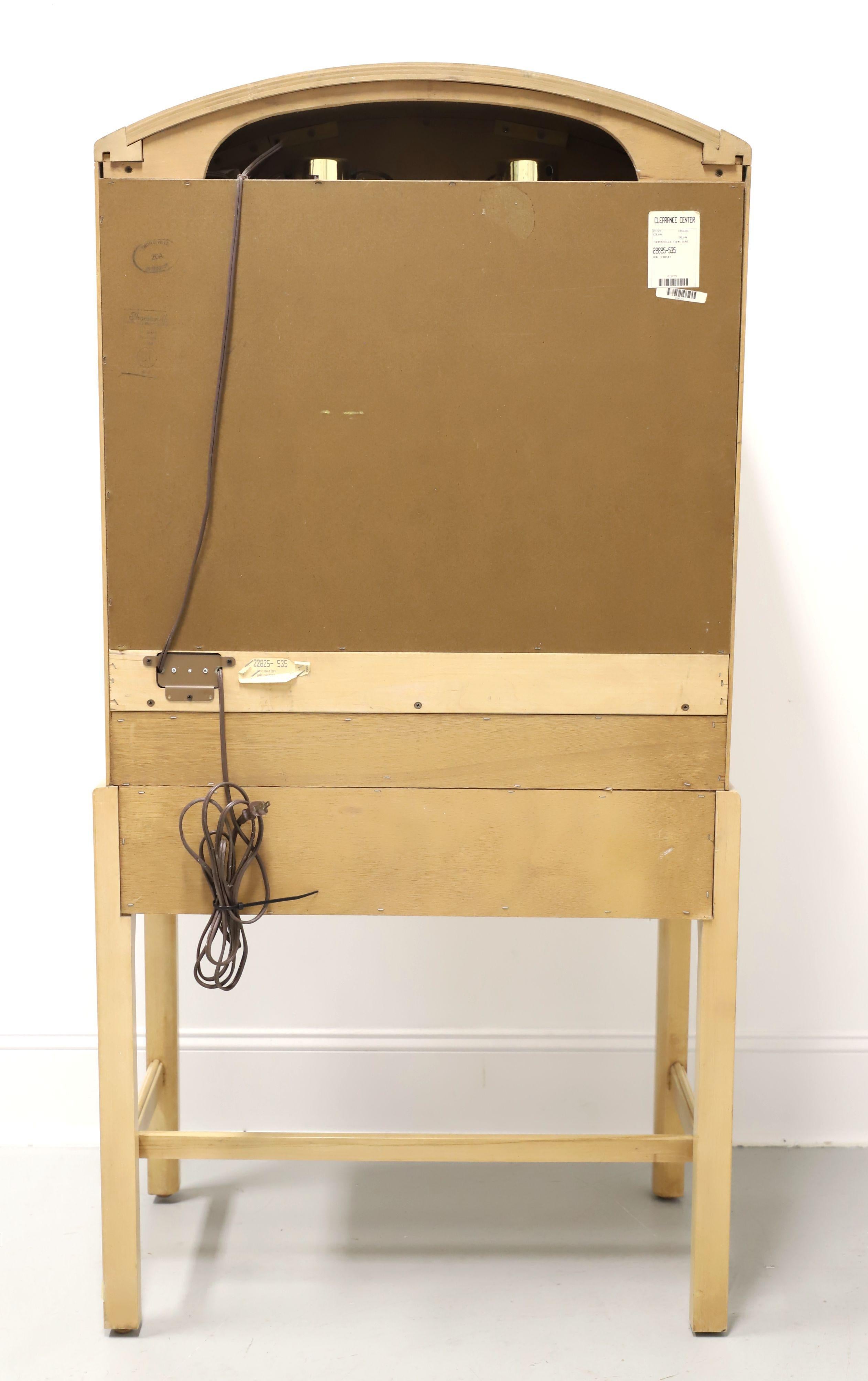 THOMASVILLE 1980's Post-Modern Whitewashed Oak Bar Cabinet In Good Condition For Sale In Charlotte, NC