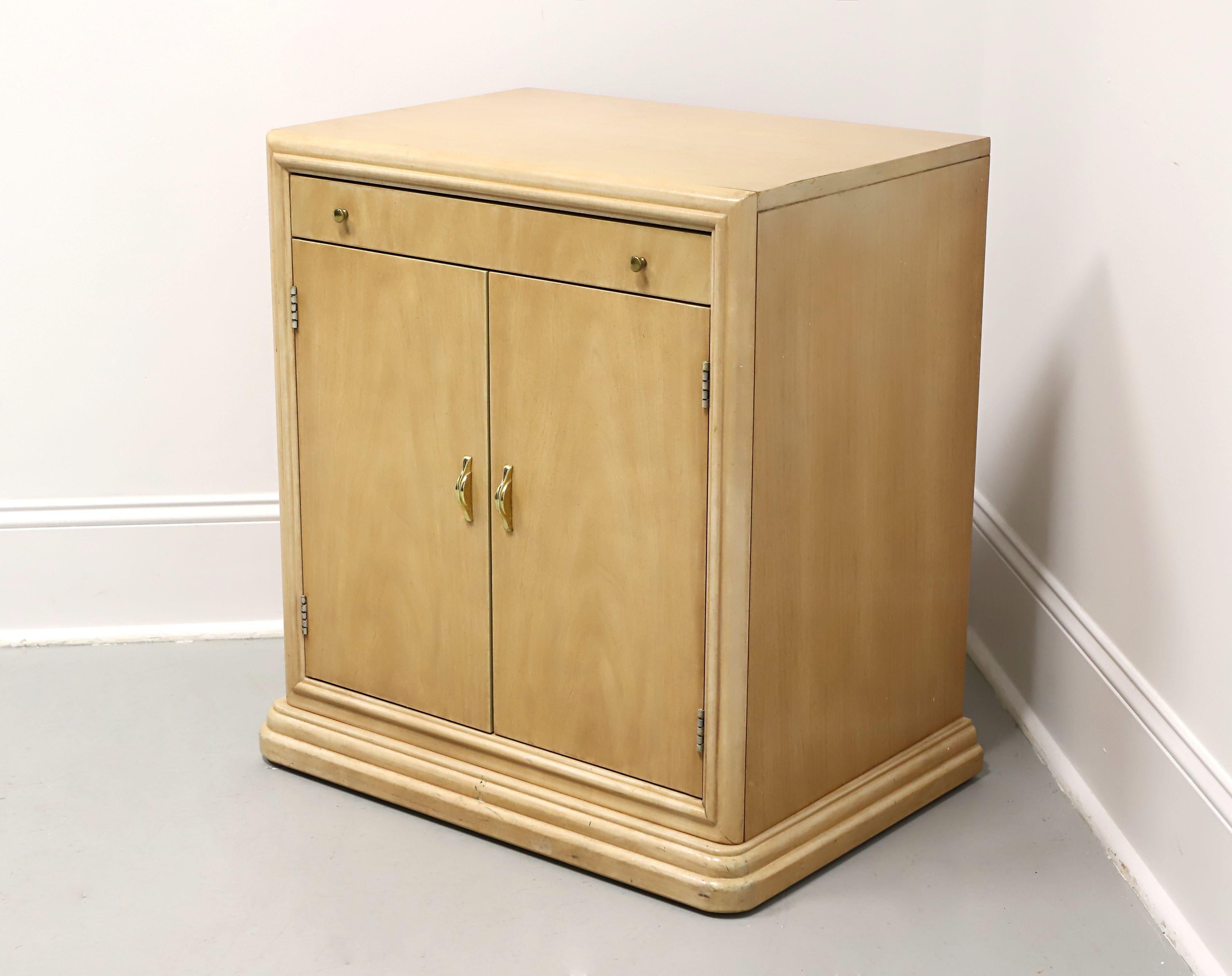 American THOMASVILLE 1980's Post-Modern Whitewashed Oak Nightstand For Sale