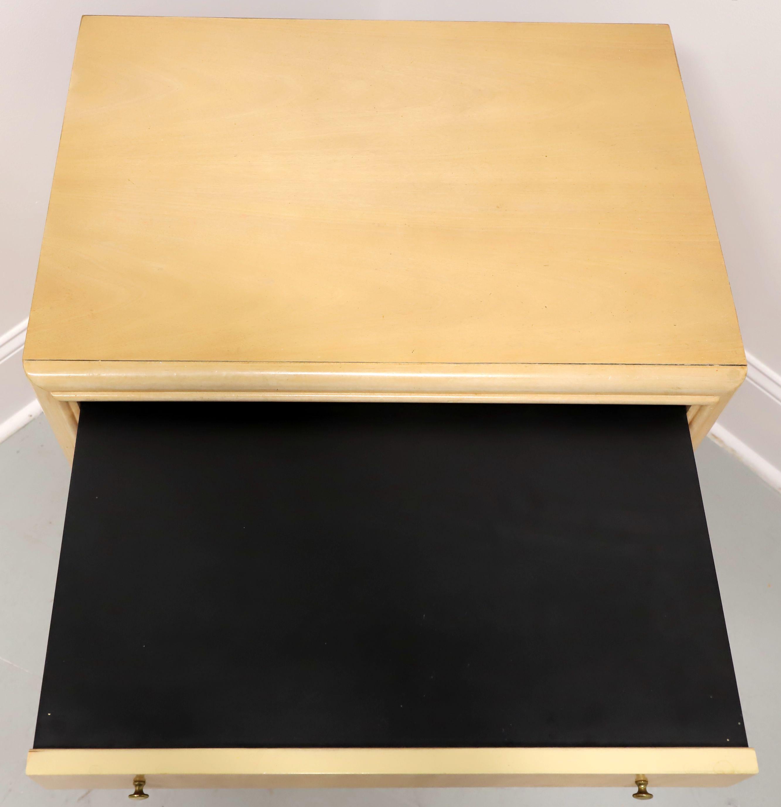 Brass THOMASVILLE 1980's Post-Modern Whitewashed Oak Nightstand For Sale