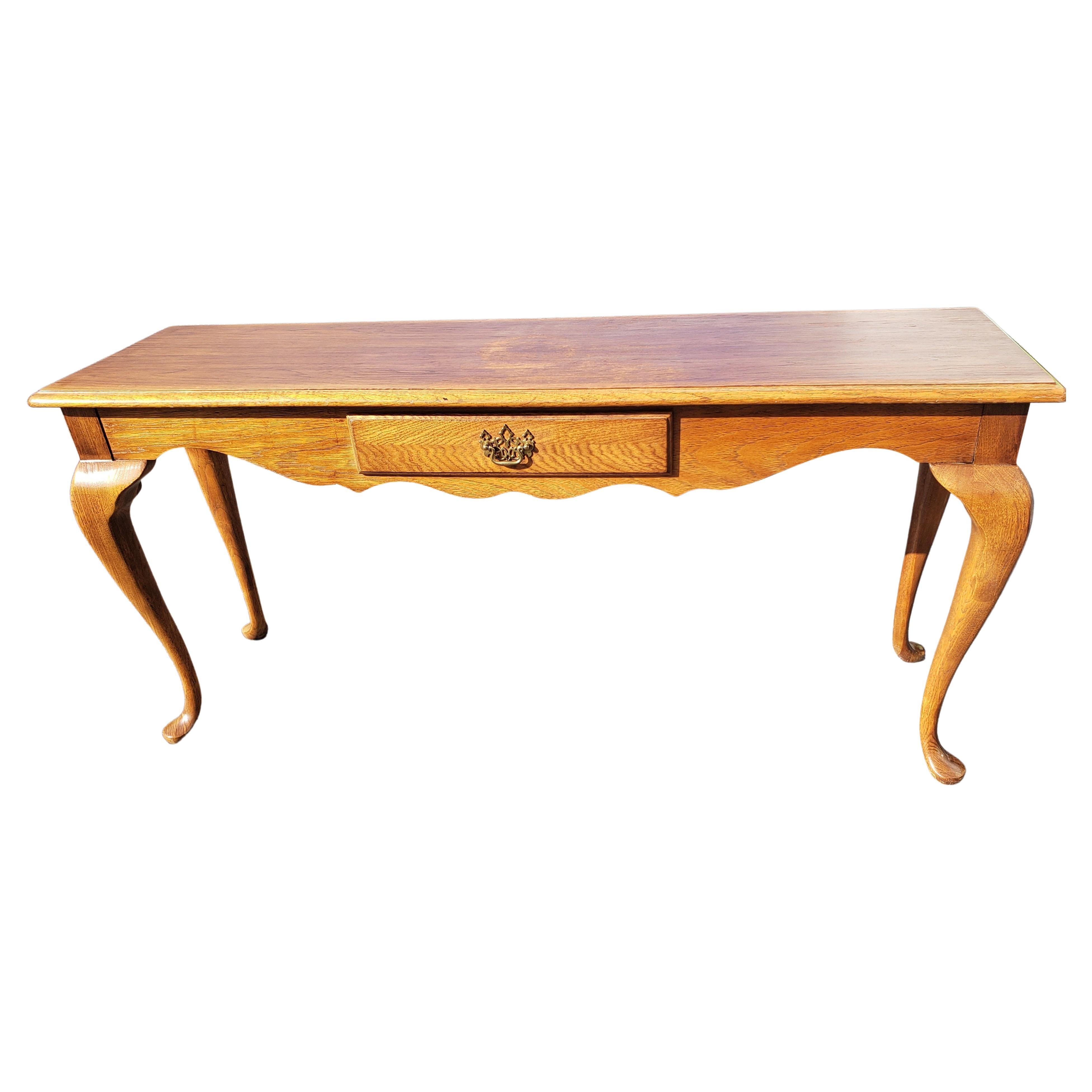 20th Century Thomasville Queen Anne Console Table Sofa Table, Circa 1970s For Sale