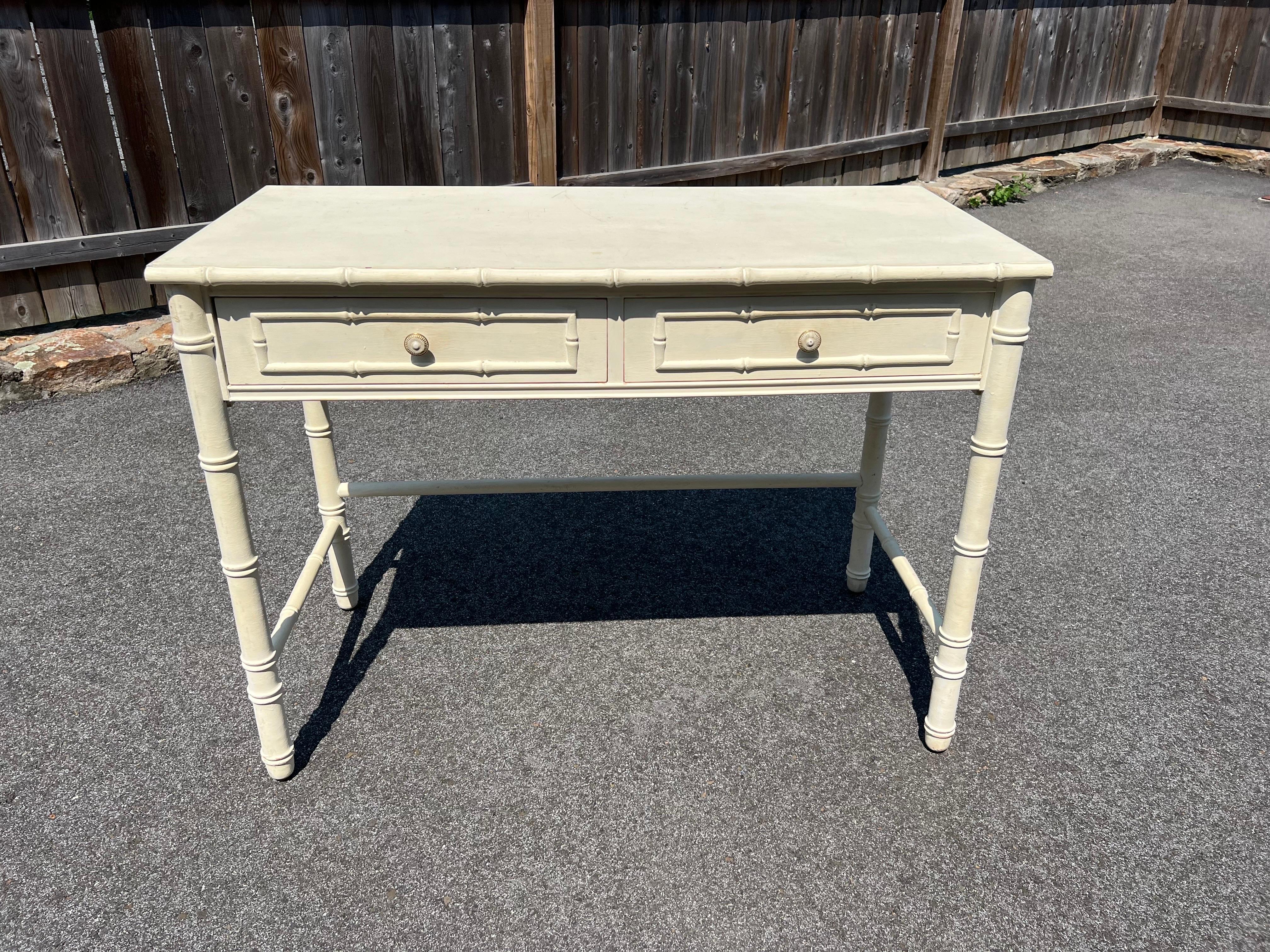 Chinoiserie Thomasville Allegro Faux Bamboo Desk For Sale