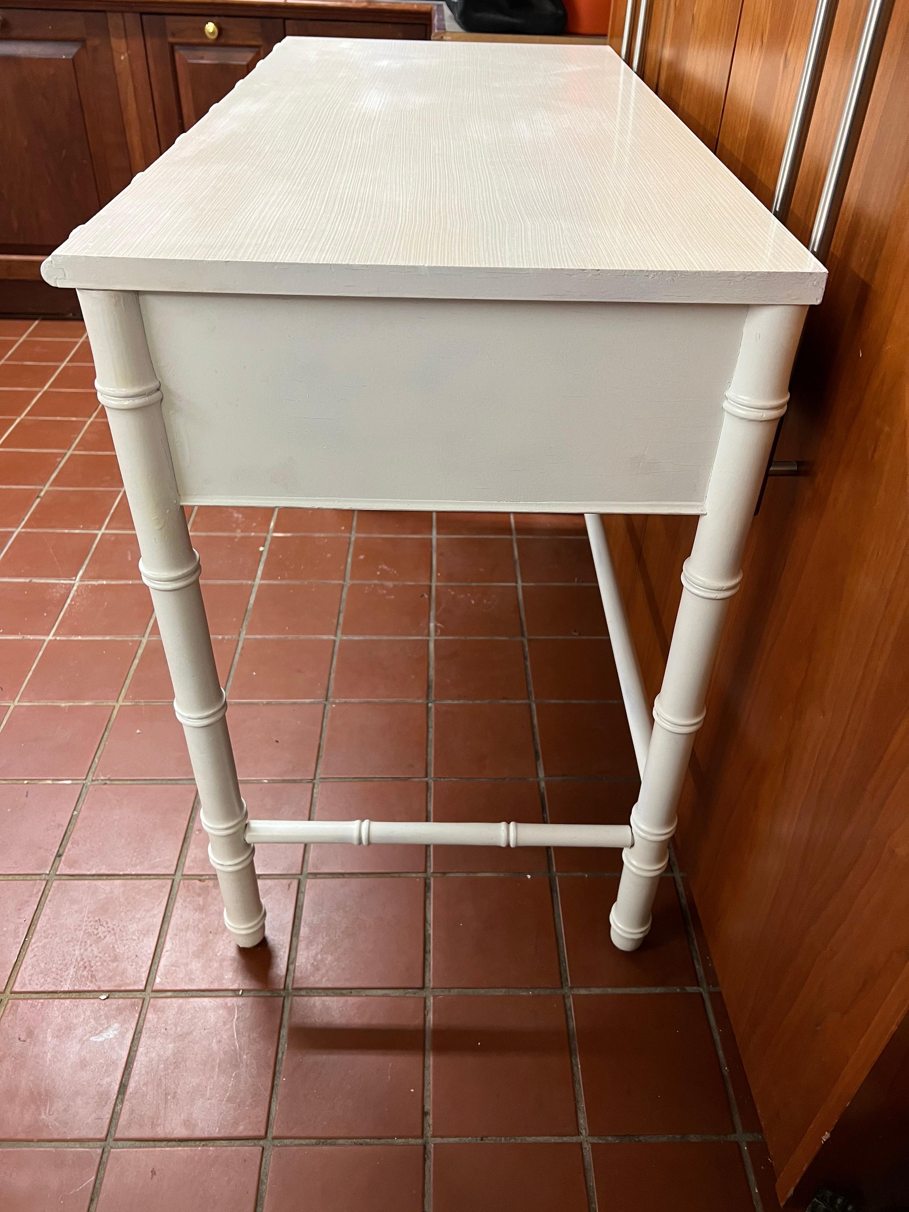Thomasville Allegro Faux Bamboo Desk in White 1