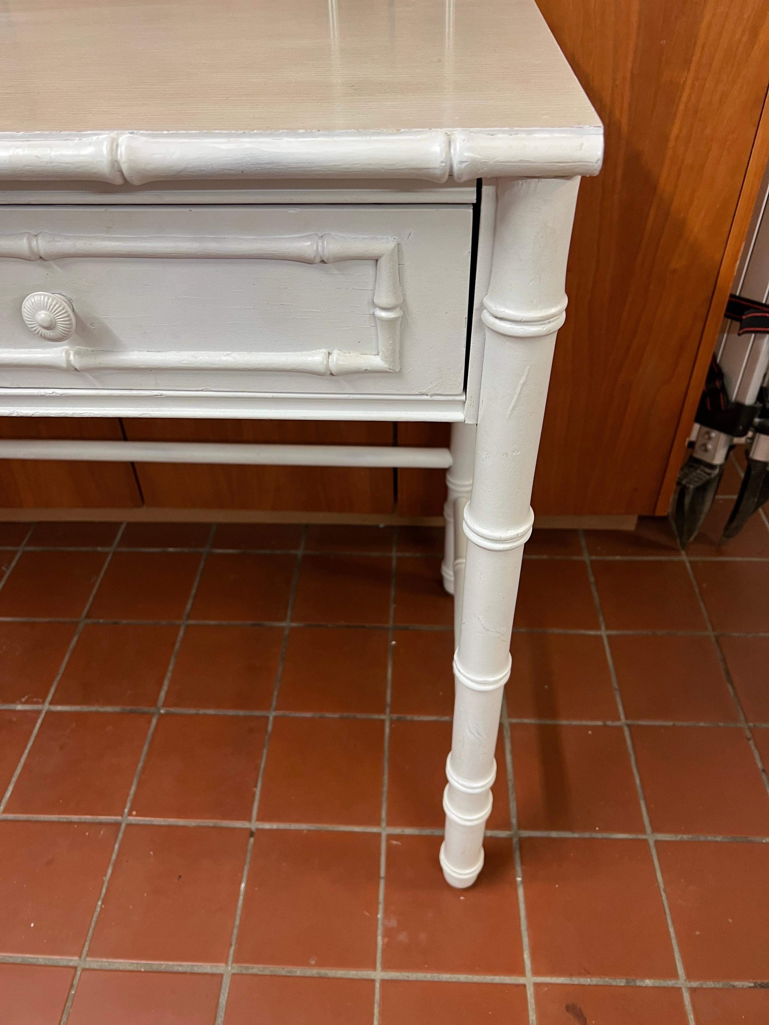 Thomasville Allegro Faux Bamboo Desk in White 2