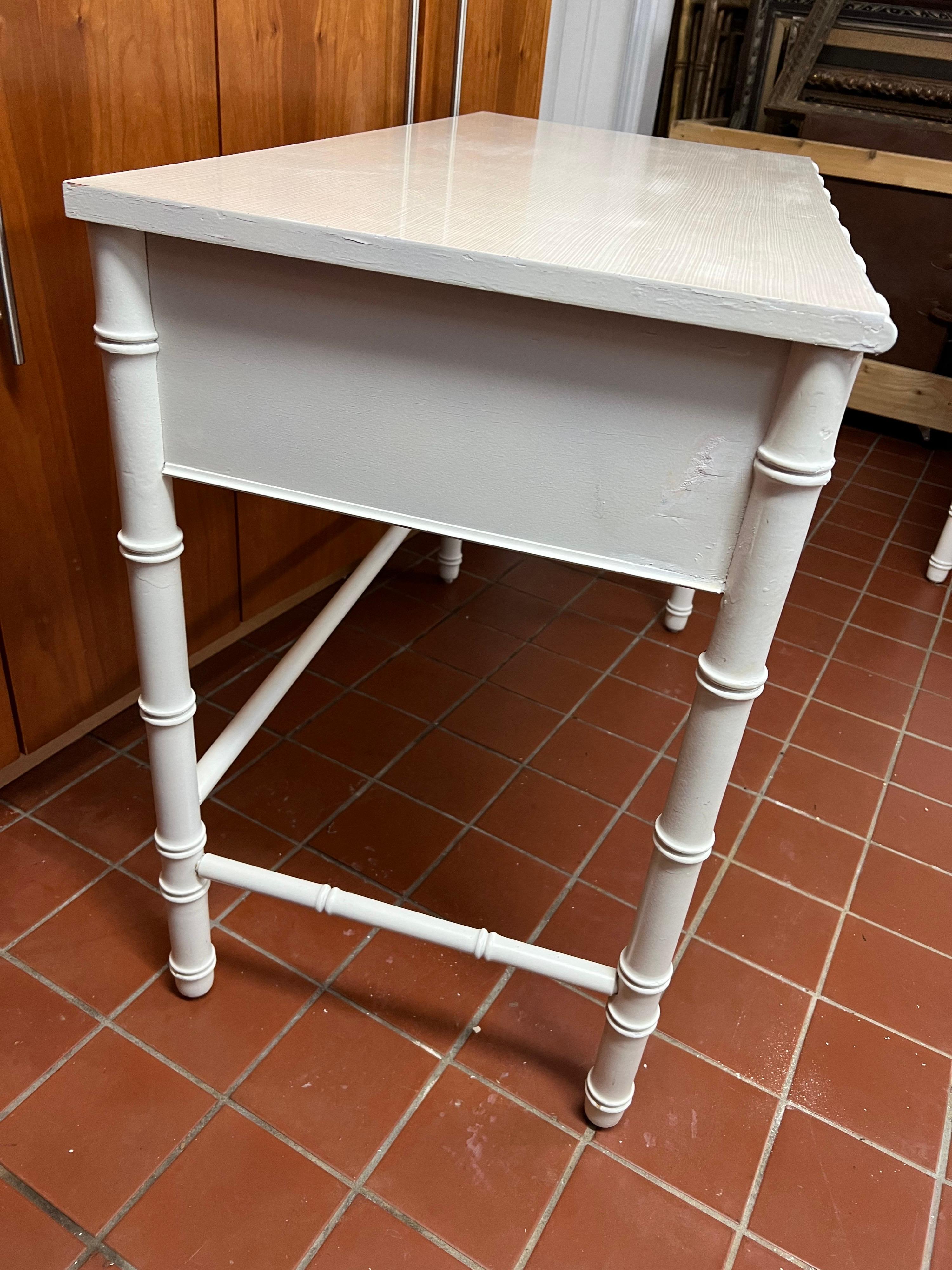 Late 20th Century Thomasville Allegro Faux Bamboo Desk in White